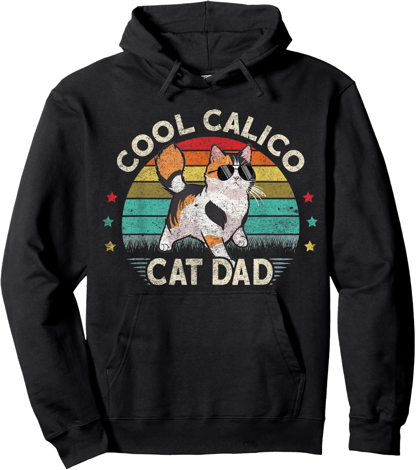 Caliby Female Plush Stuff Tricolor Dilute Calico Cat Hoodie - Hoodie | Black