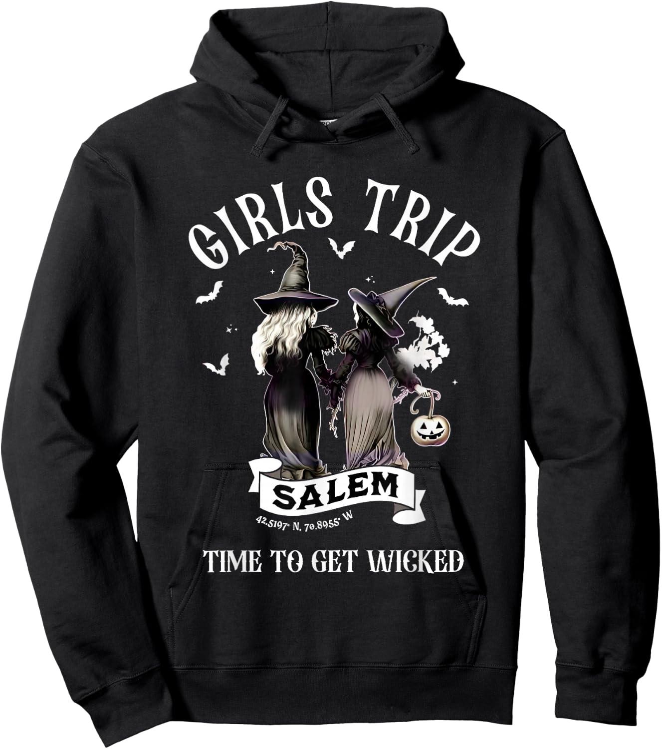 Girls Trip Salem Vintage Halloween Hoodie - Hoodie | Black