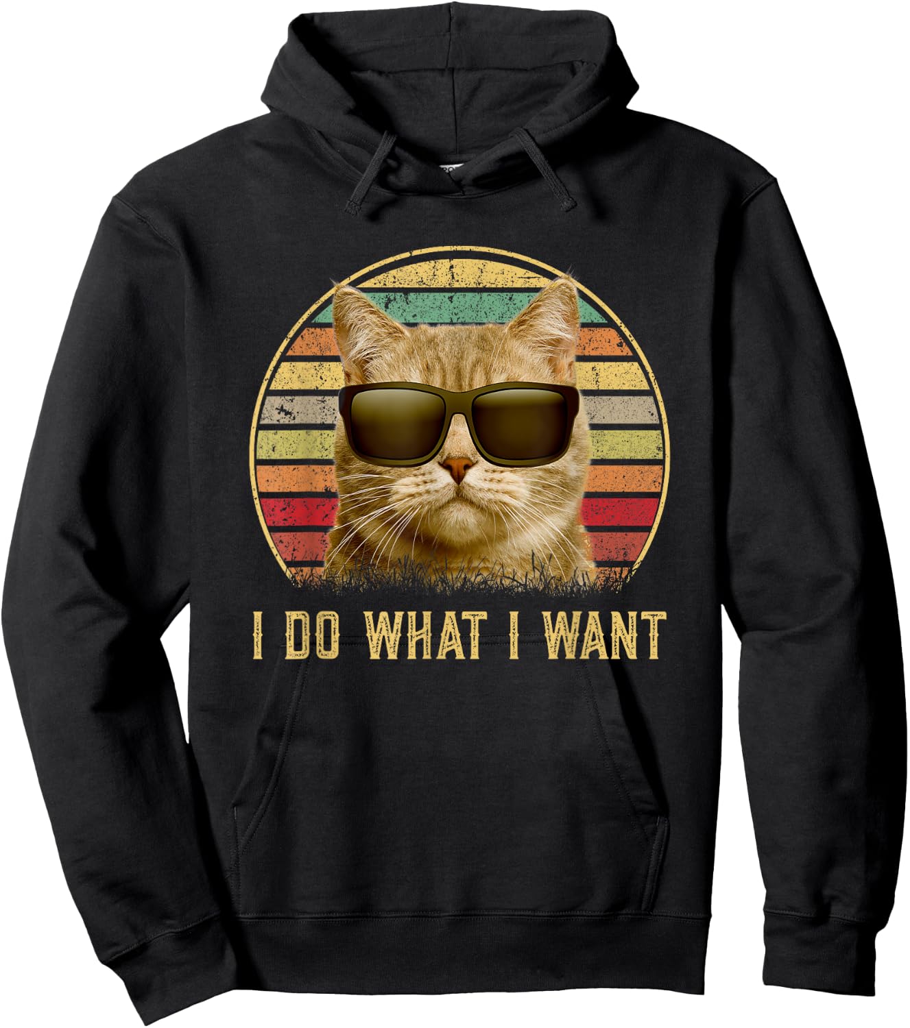 Retro 80s 90s Meowy I do what I want cat funny cat lover Hoodie - Hoodie | Black