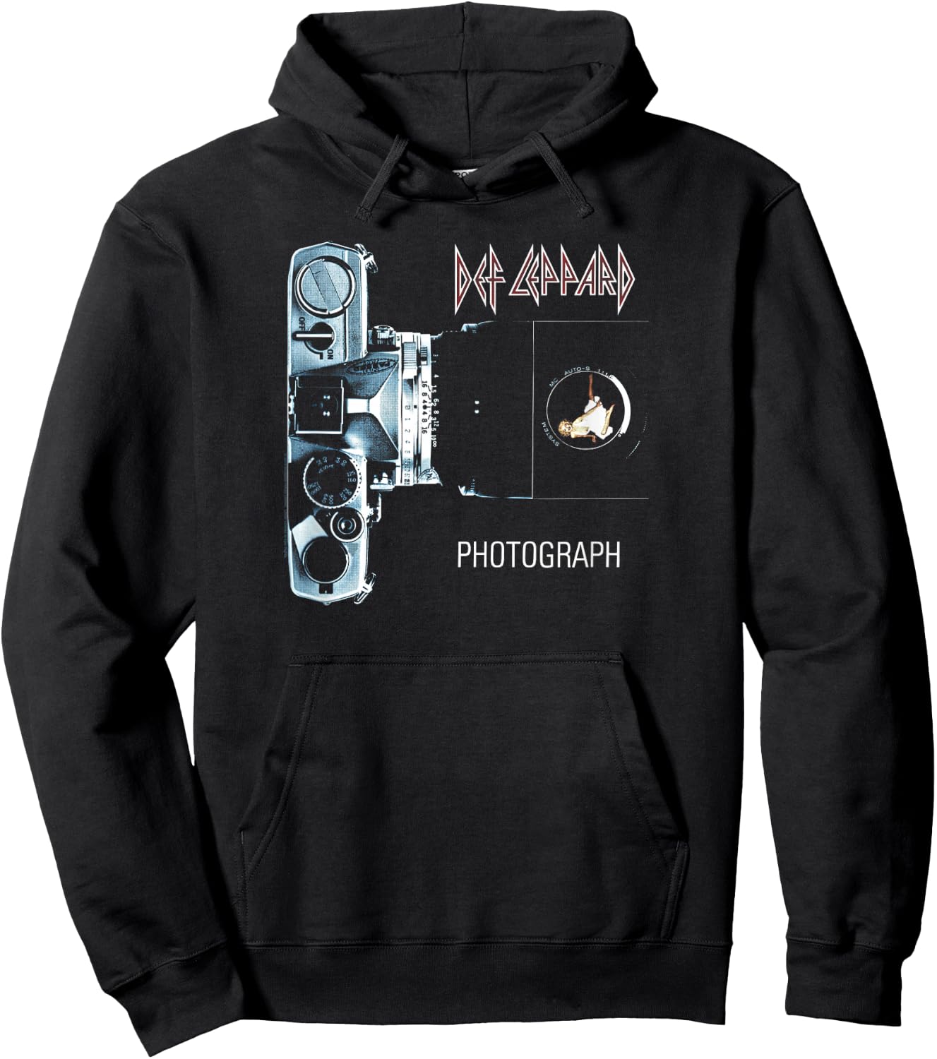 Def Leppard Official Photograph - -Adults, Black, Small, Short Sleeve Hoodie - Hoodie | Black