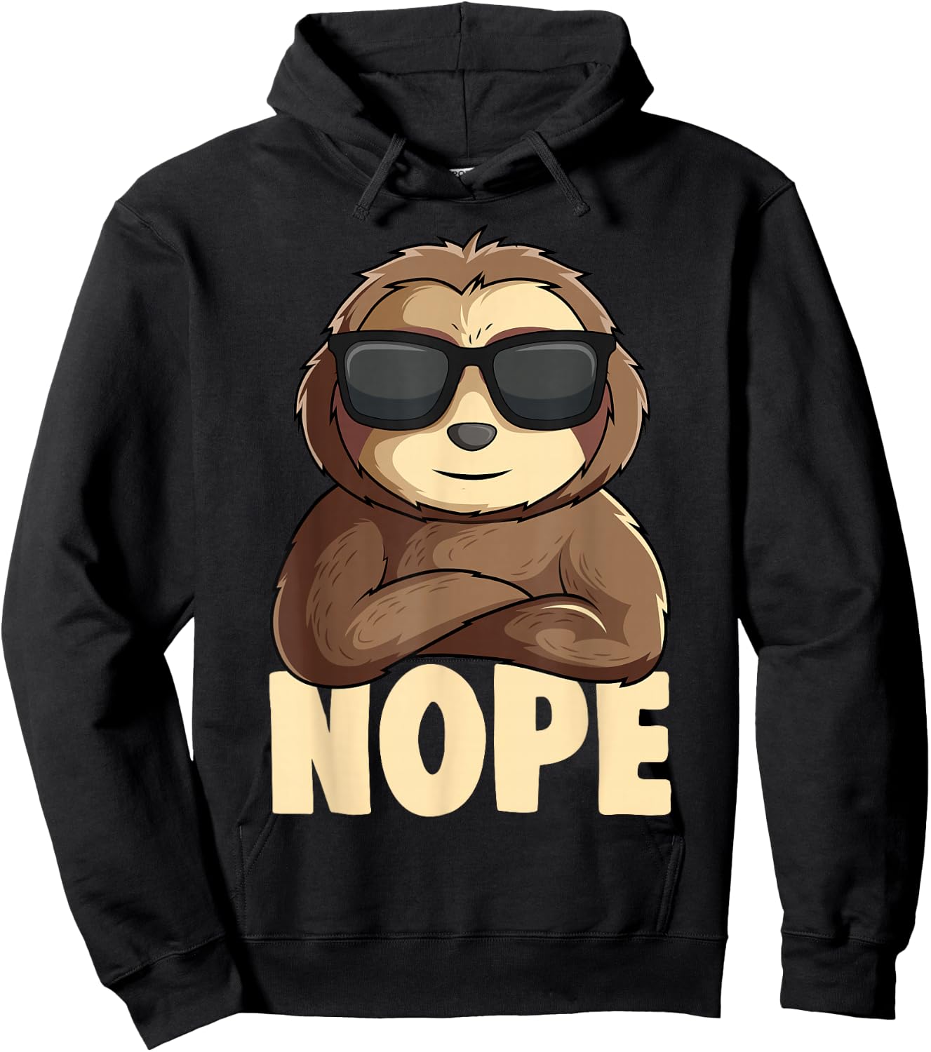 Nope Sloth Women Kids Girls Boys Youth Hoodie - Hoodie | Black