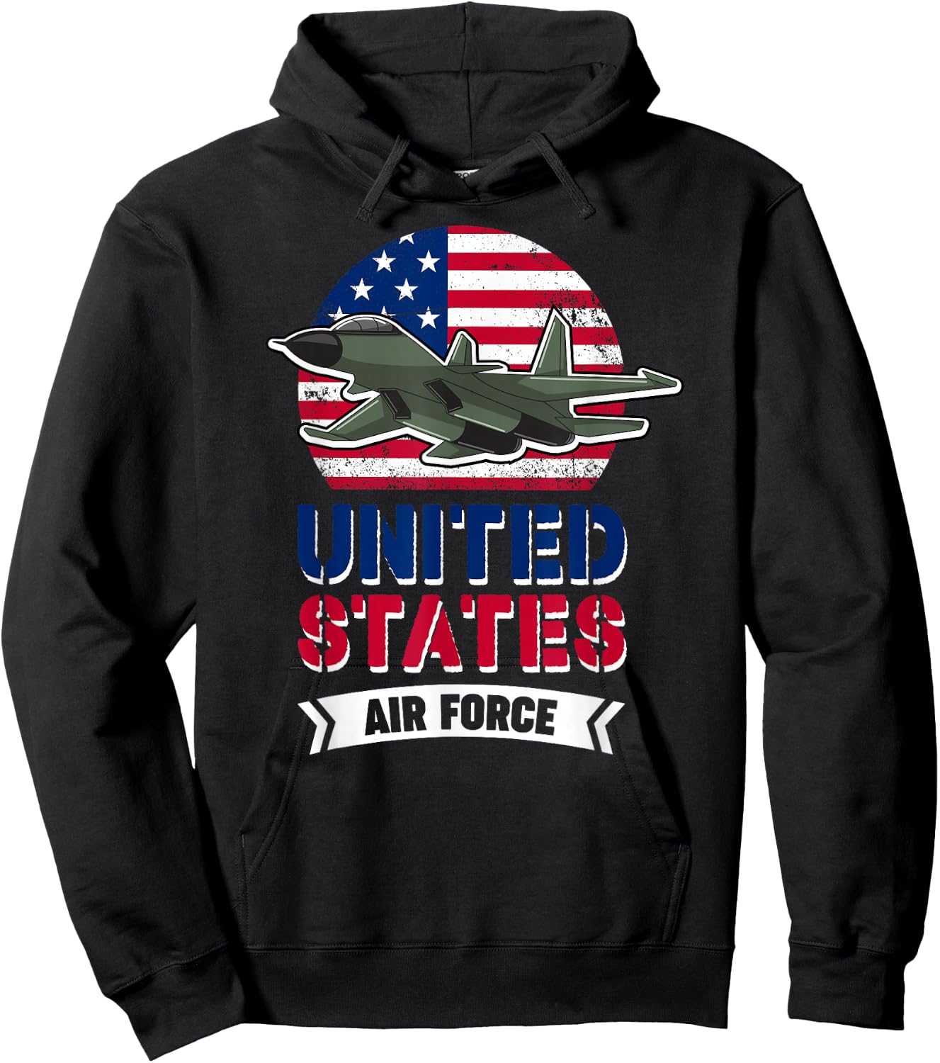 United States Air Force | US American Flag | Plane Fighter Hoodie - Hoodie | Black