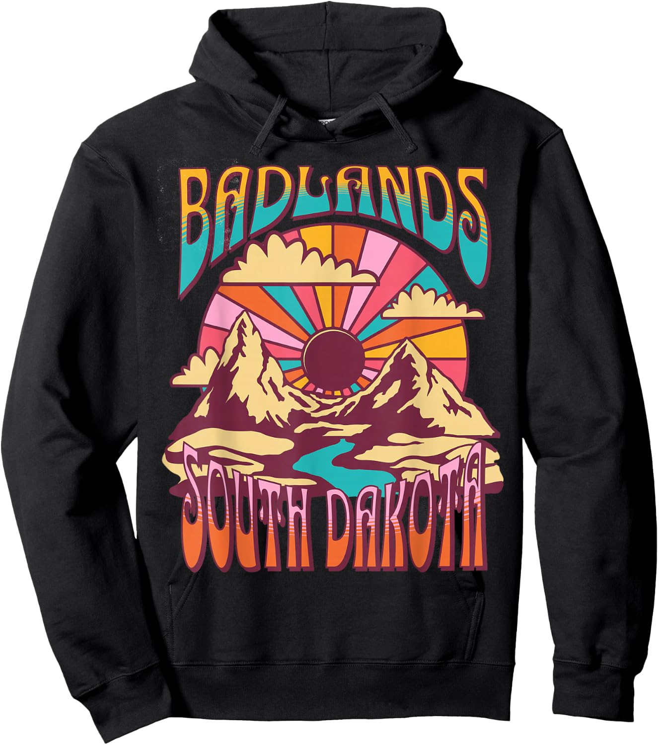 Badlands South Dakota Nature Hiking Mountains Outdoors Hoodie - Hoodie | Black