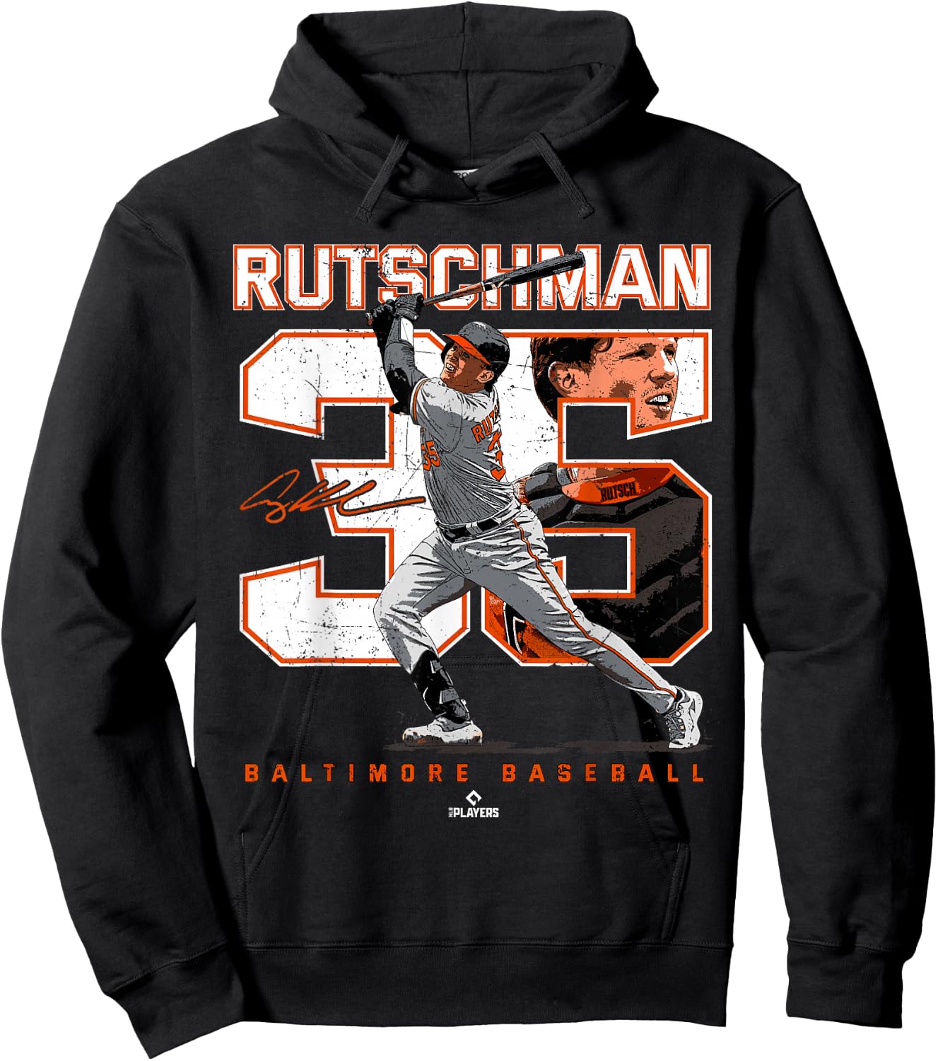Number and Portrait Adley Rutschman Baltimore Hoodie - Hoodie | Black