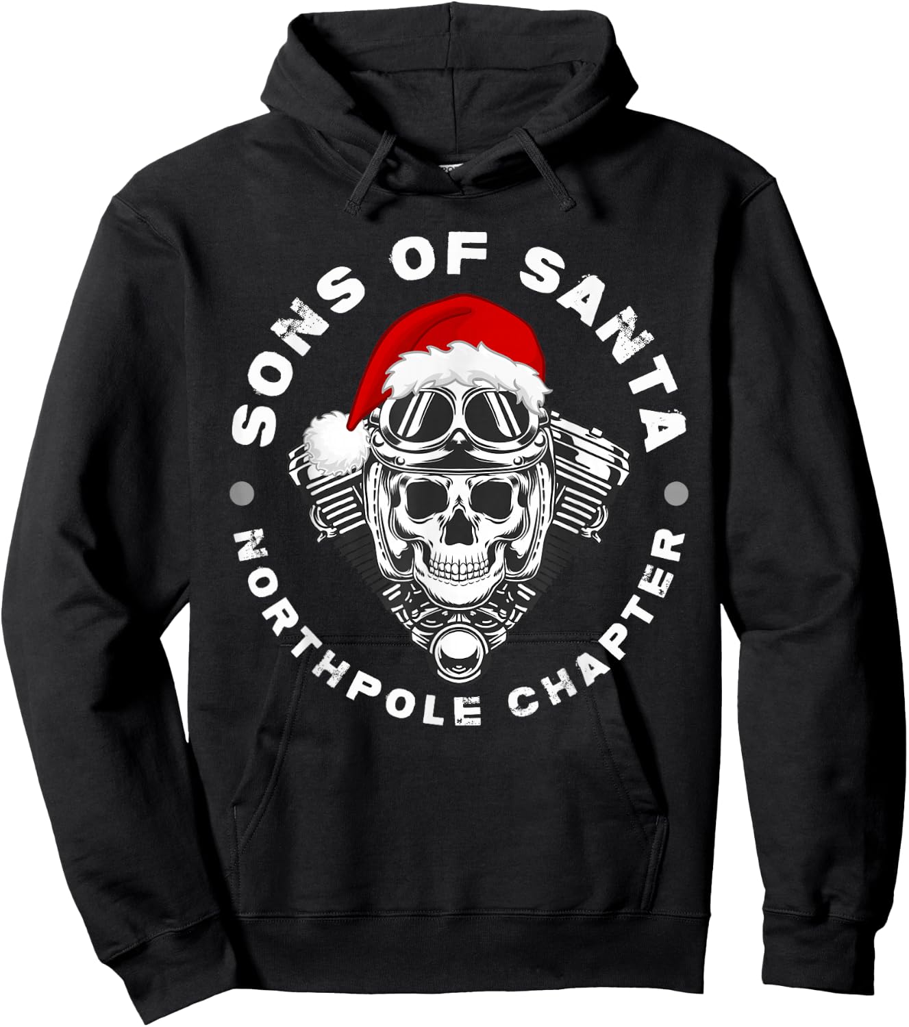Funny Santa Biker Motorcycle Xmas Christmas 2025 Hoodie - Hoodie | Black