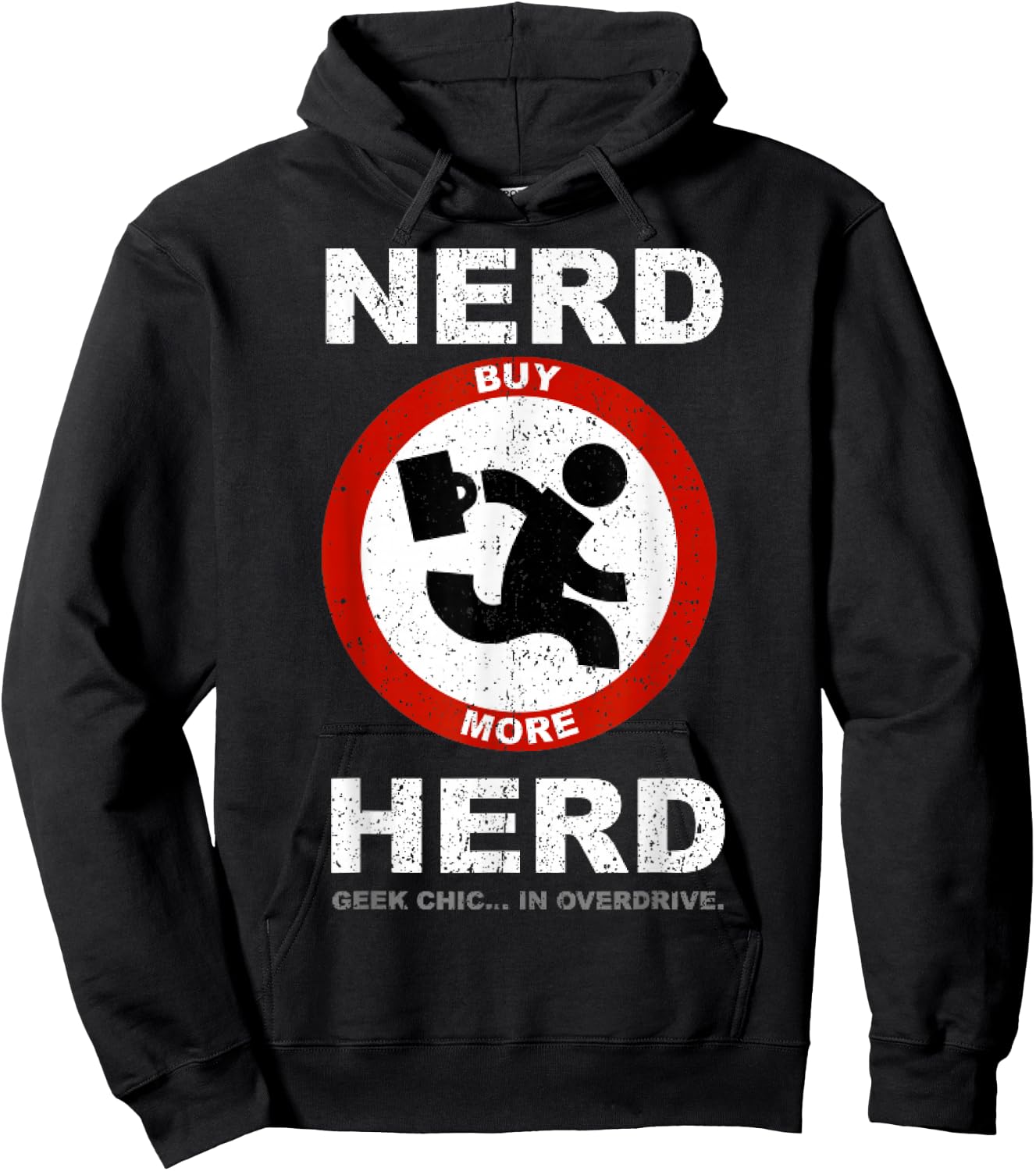 Vintage Nerd Herd Geek Chic In Overdrive Hoodie - Hoodie | Black