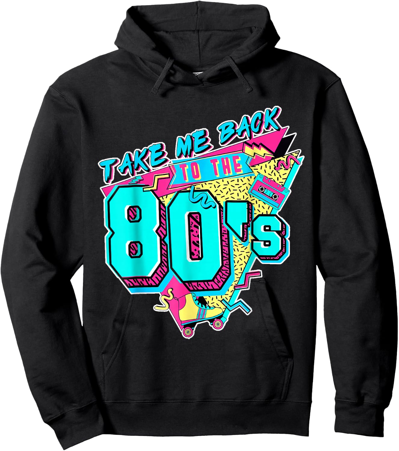 Take Me Back to The 80s Retro Revival Vintage 80's Hoodie - Hoodie | Black