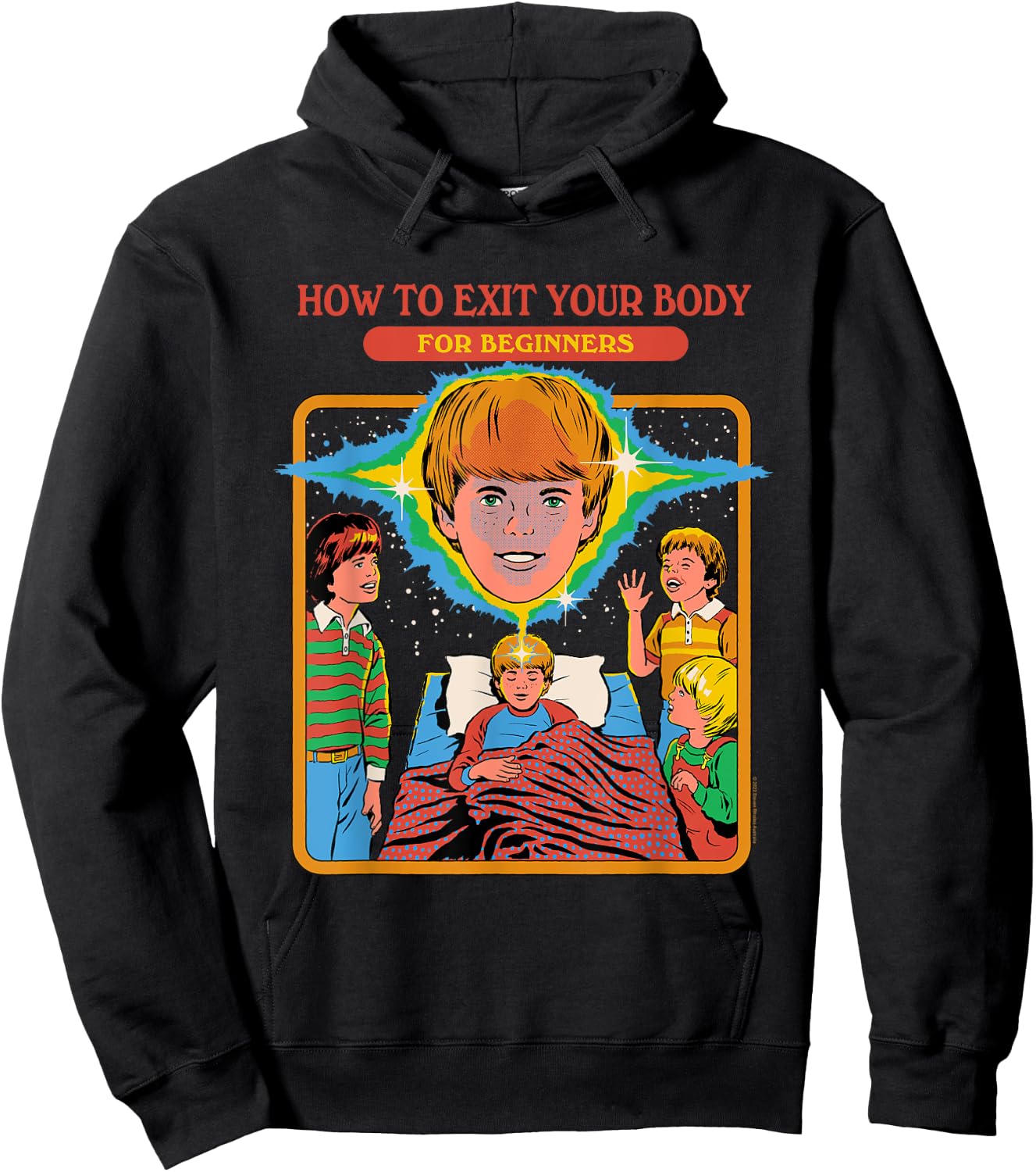 Steven Rhodes How to Exit Your Body Retro Dark Humor Hoodie - Hoodie | Black