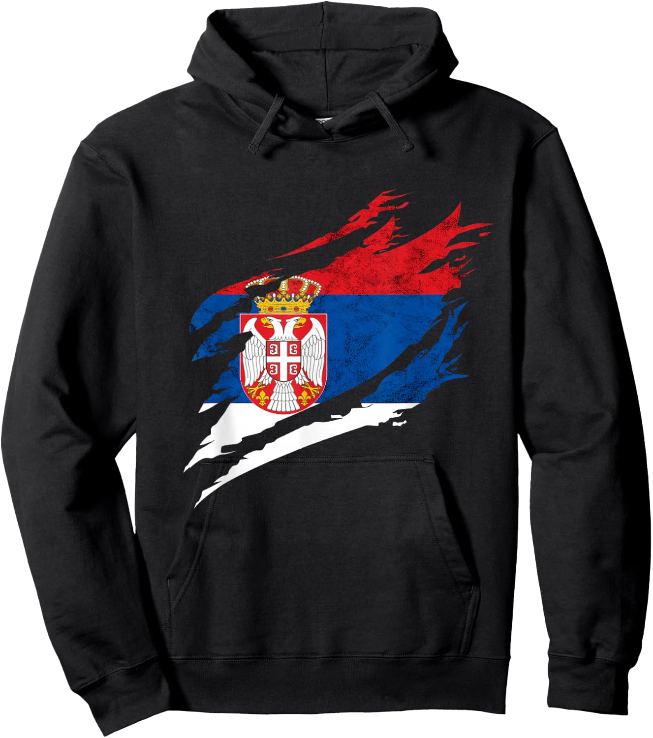 Serbia Vintage Serbian Flag Serbian Pride Serbian Roots Hoodie - Hoodie | Black