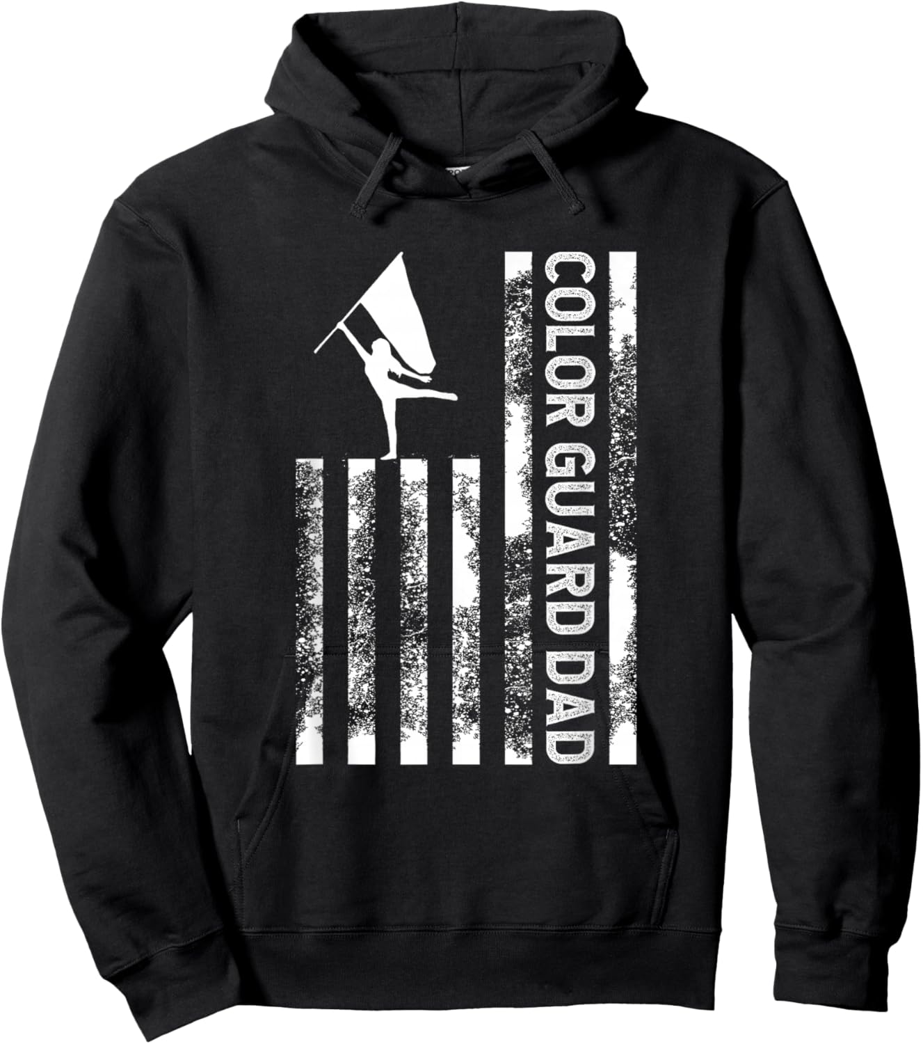 Color Guard Dad US Flag Father Of A Color Guard Member Dad Hoodie - Hoodie | Black