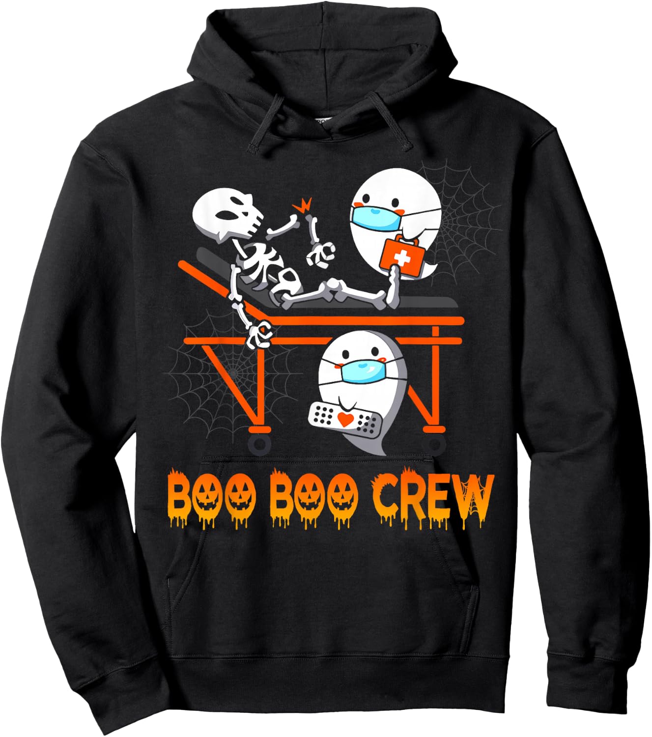 Paramedic EMS Skeleton Boo Boo Crew Halloween Hoodie - Hoodie | Black