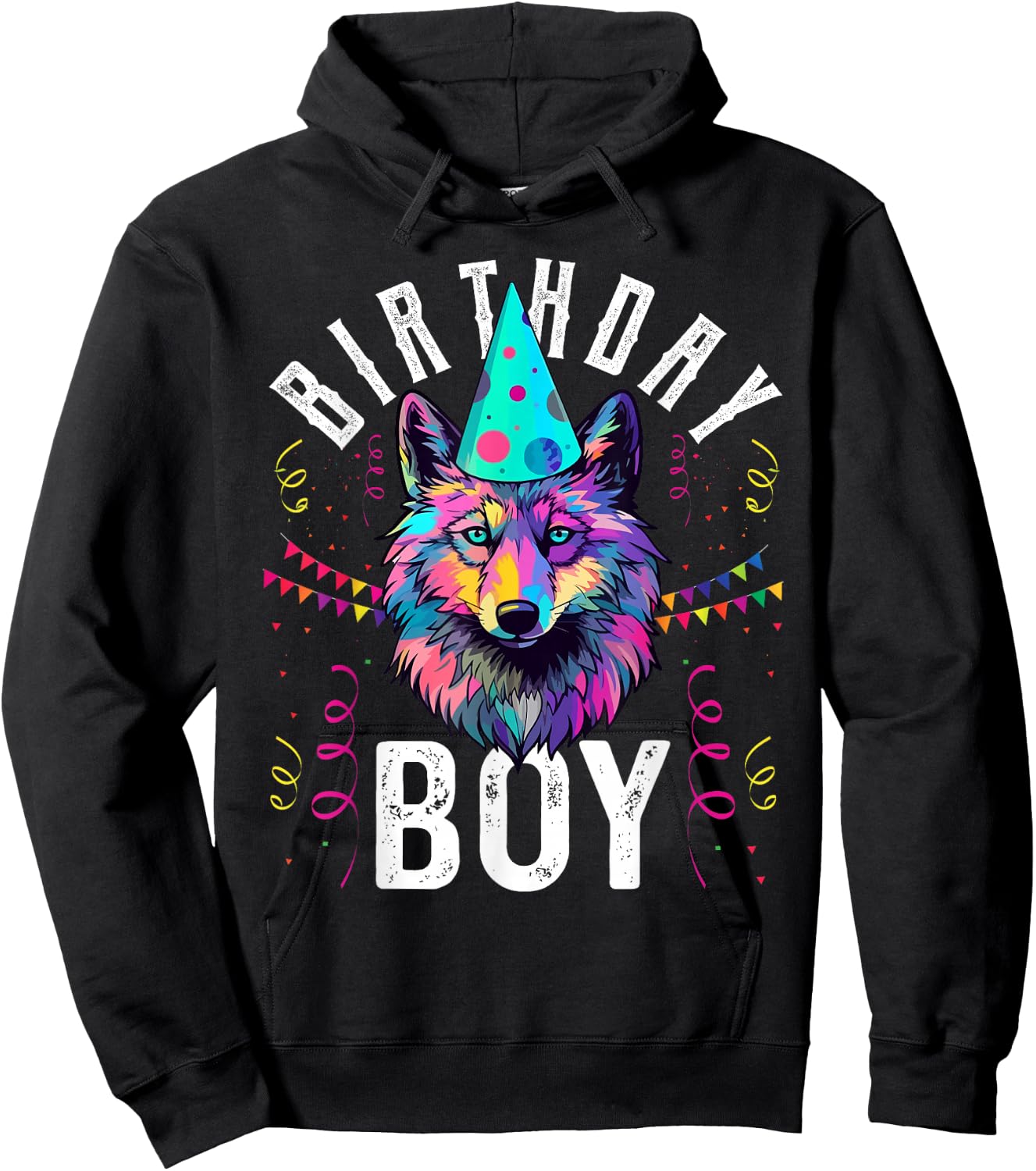 Birthday Boy WOLF Shirt Cute WOLF T Shirt for Birthday Wolve Hoodie - Hoodie | Black