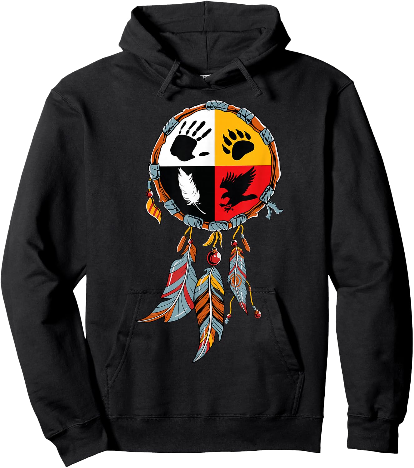 Native American Medicine Wheel Indigenous Hoodie - Hoodie | Black