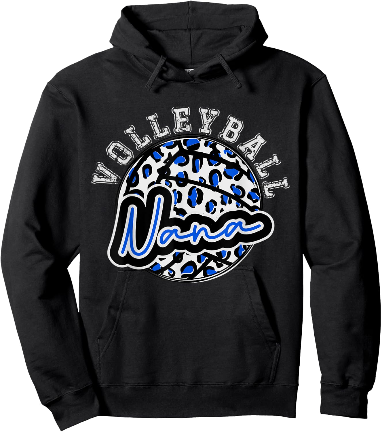 Leopard Cheetah Volleyball Blue Nana Shirt Trendy Hoodie - Hoodie | Black