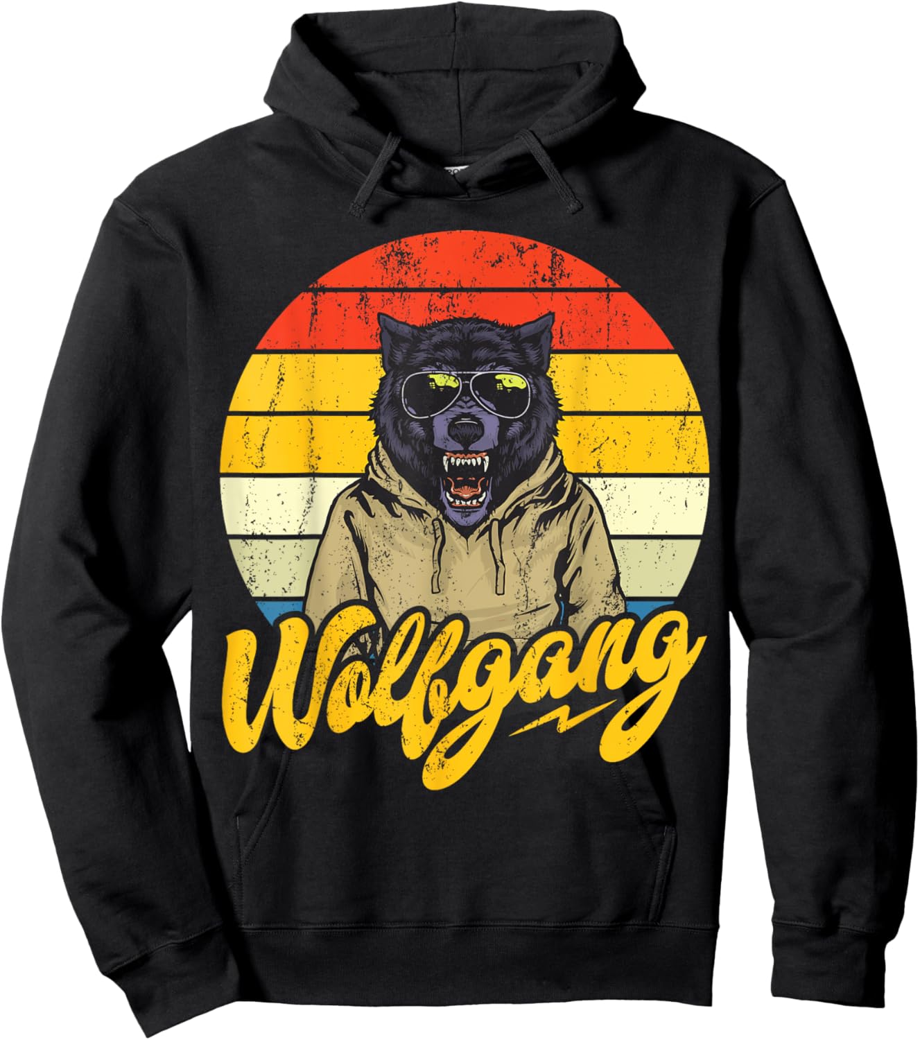 Wolfgang Name Wolf Outfit On The Name Day With Named Name Hoodie - Hoodie | Black