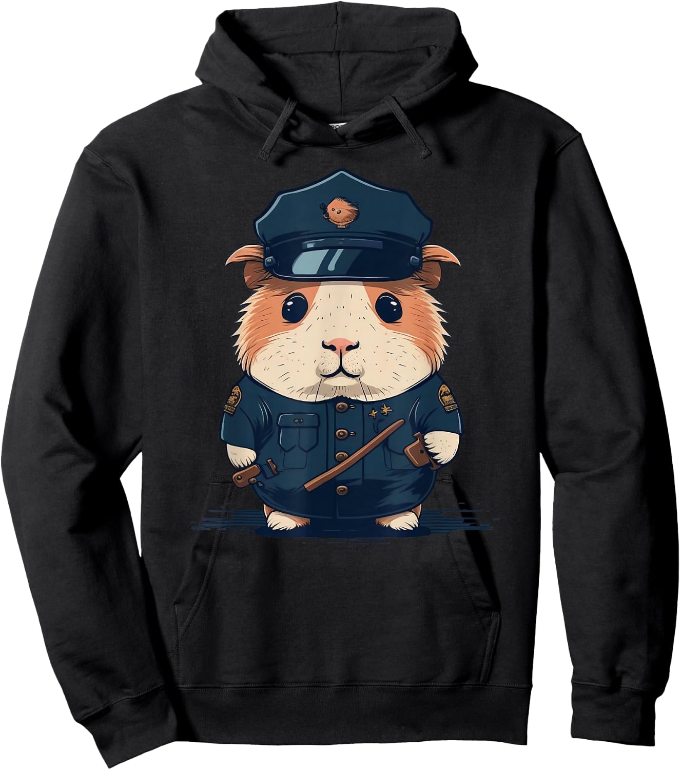 Police Officer Guinea Pig Cop on Police Guinea Pig Hoodie - Hoodie | Black