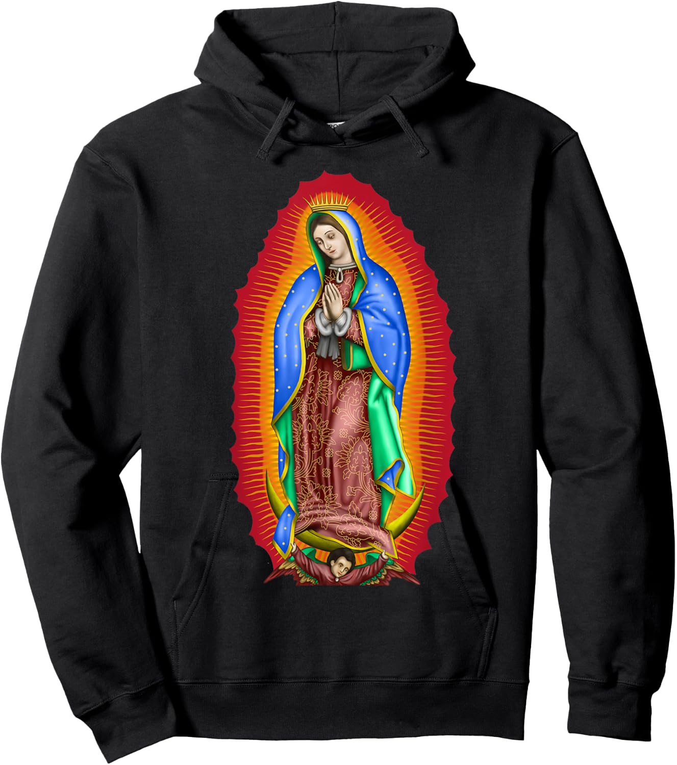 Virgen de Guadalupe Our Lady of Guadalupe Catholic Mary Hoodie - Hoodie | Black