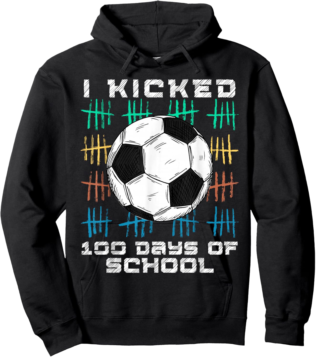 I Kicked 100 Days Of School 100th Day Smarter Soccer Boys Hoodie - Hoodie | Black
