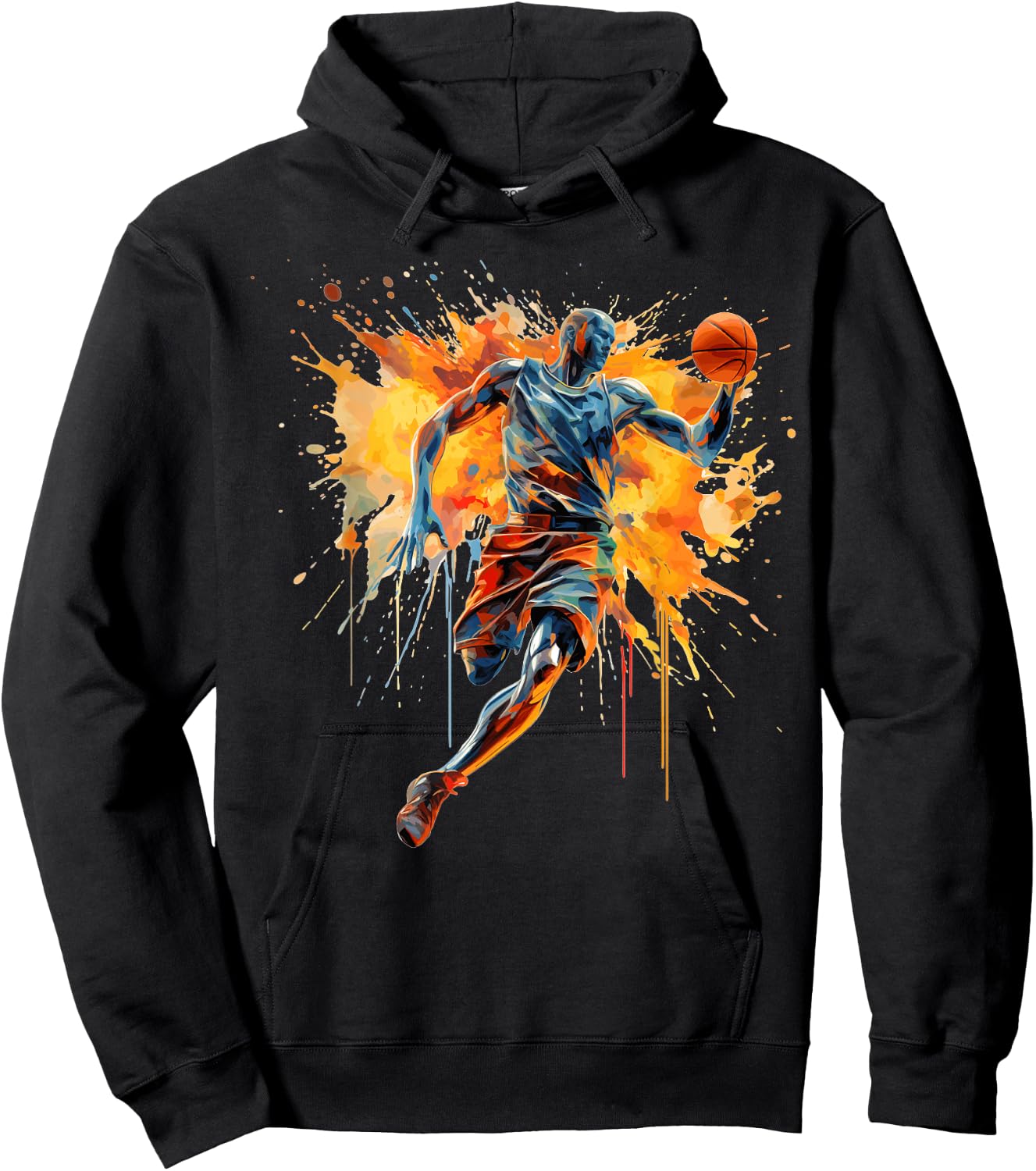Basketball player paint splash Hoodie - Hoodie | Black
