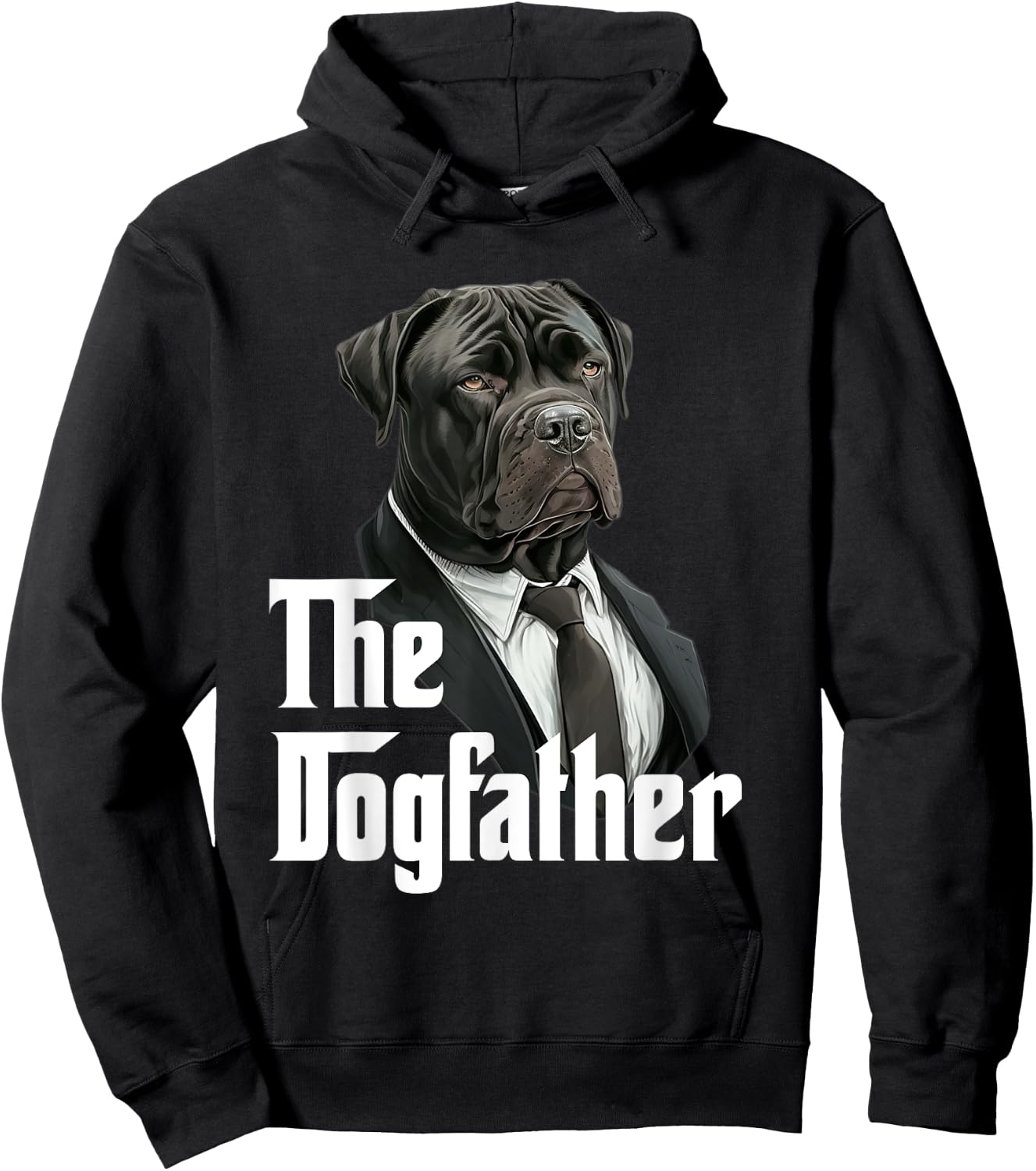 The Dogfather | Cane Corso Dad | CorsoFather Funny Dog Owner Women Girls Kids Hoodie - Hoodie | Black