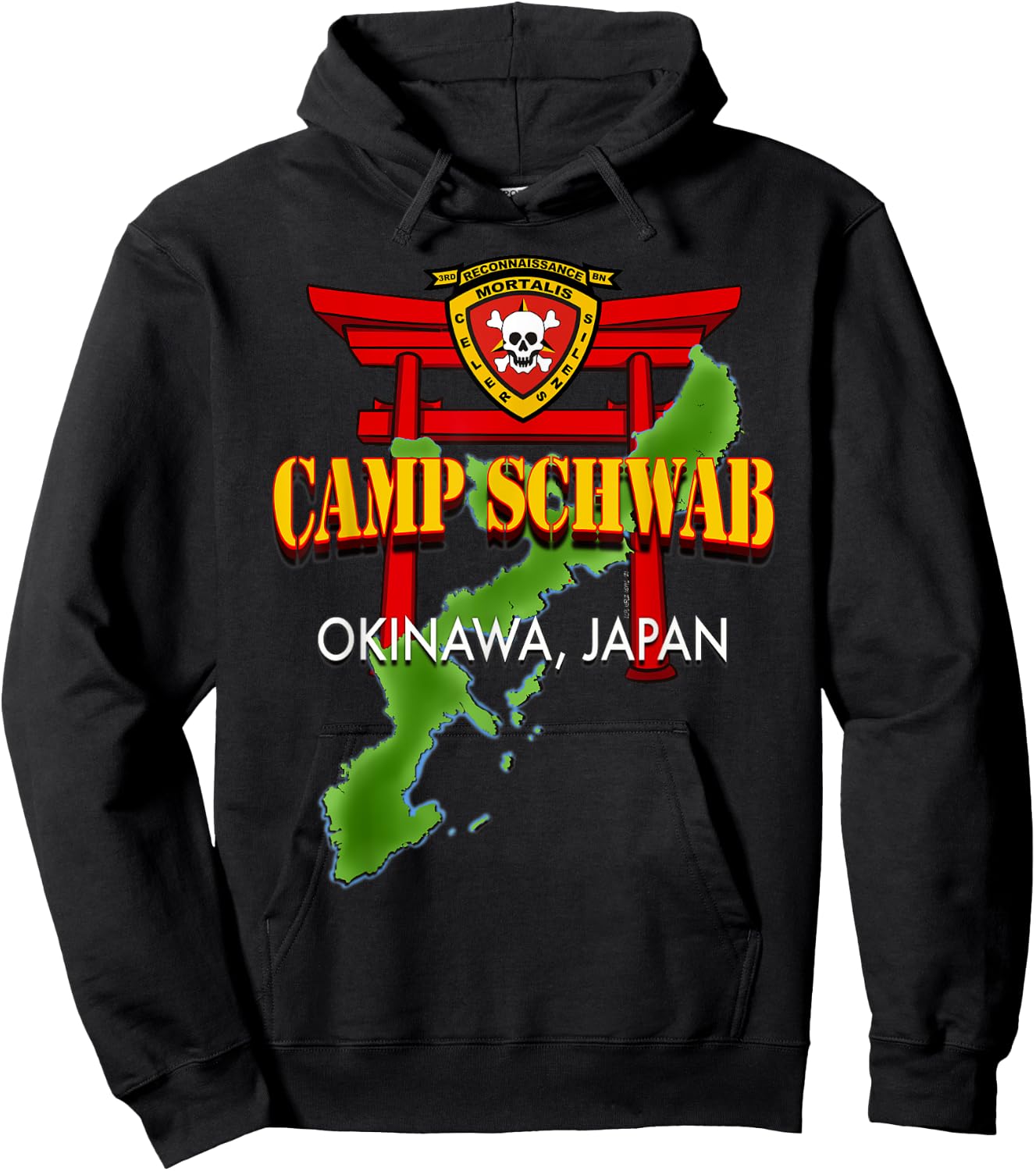 3D Reconnaissance Battalion Camp Schwab Okinawa Hoodie - Hoodie | Black