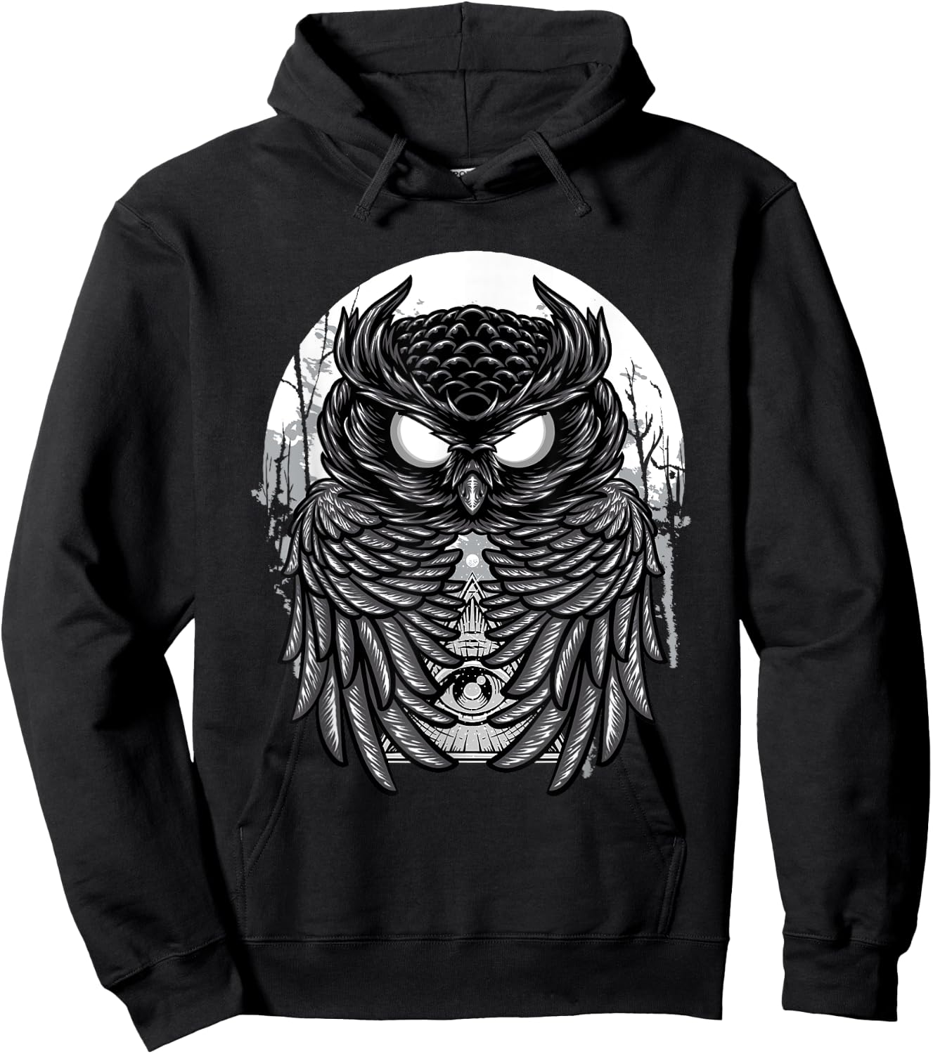 Spooky Midnight Owl - Goth Birds Animal Lover Ornithology Hoodie - Hoodie | Black