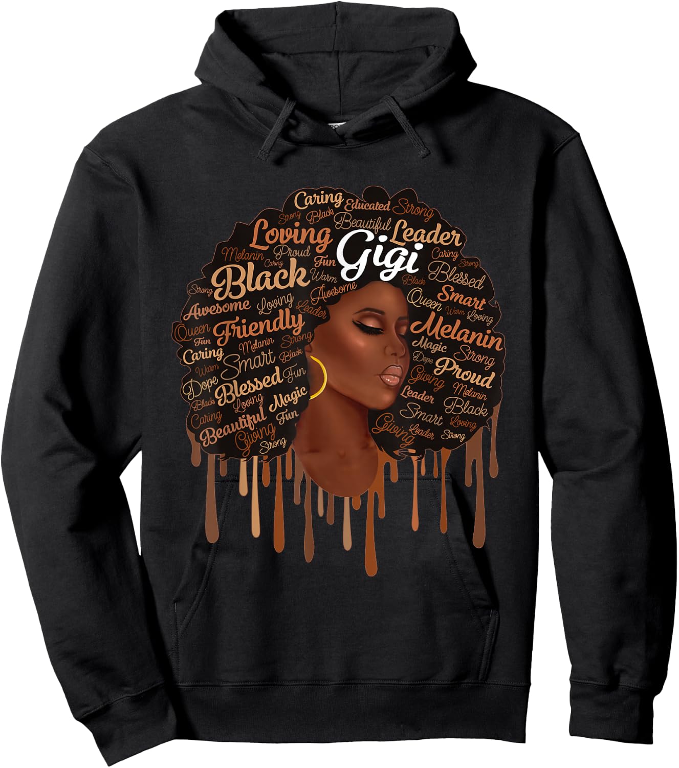 Melanin Black Queen Gigi African Woman Afro Mother’s Day Hoodie - Hoodie | Black