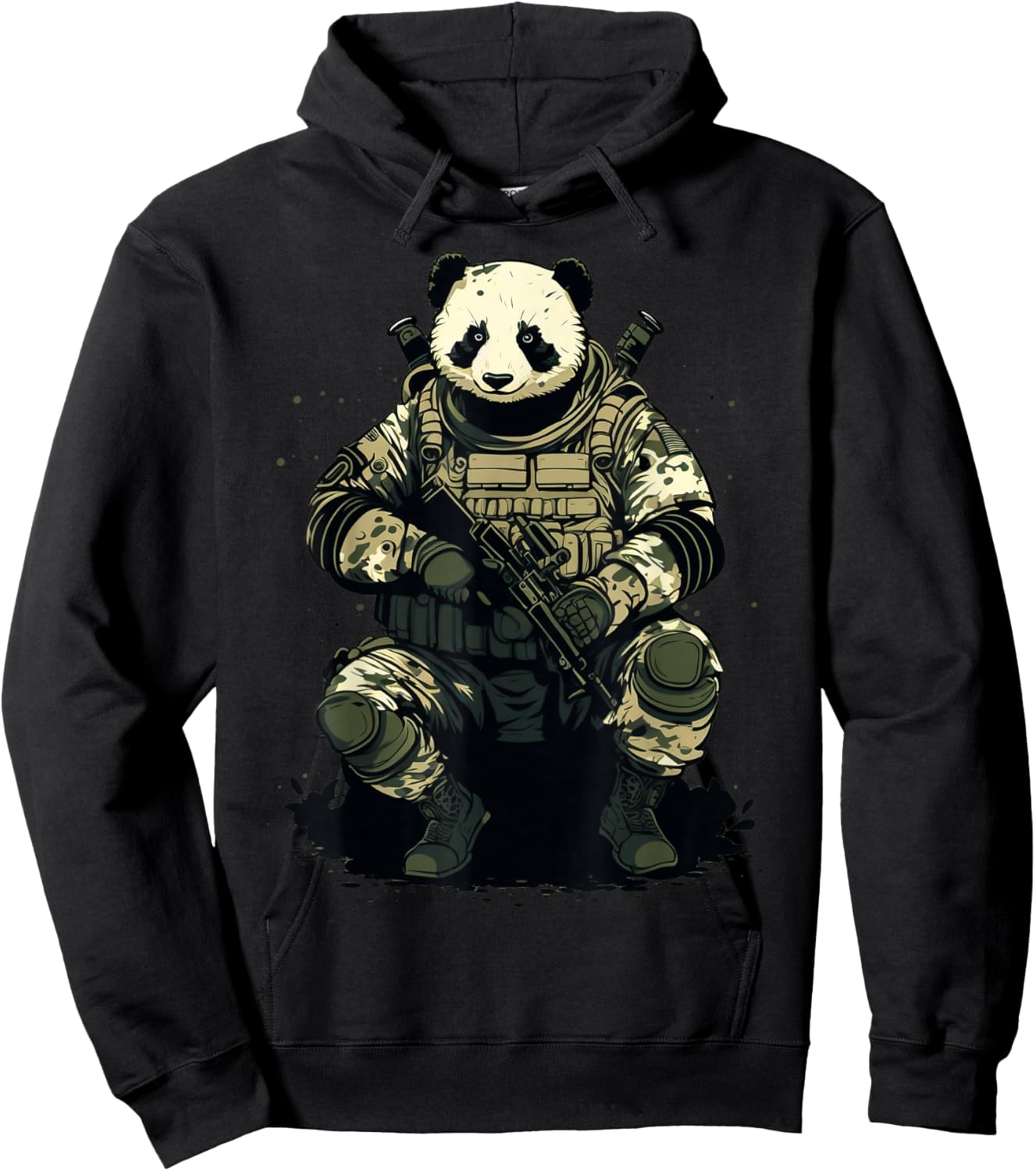 Soldier Panda Army Military Panda Hoodie - Hoodie | Black