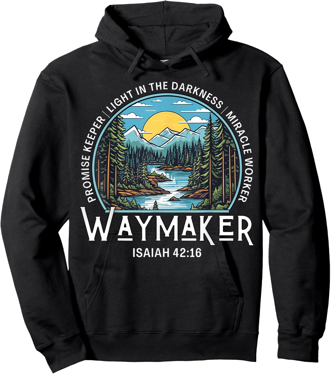 Waymaker Promise Keeper Miracle Worker Christian Bible Verse Hoodie - Hoodie | Black