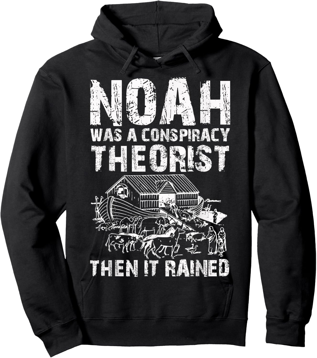 Conservative Funny Christian Noah Was A Conspiracy Theorist Hoodie - Hoodie | Black