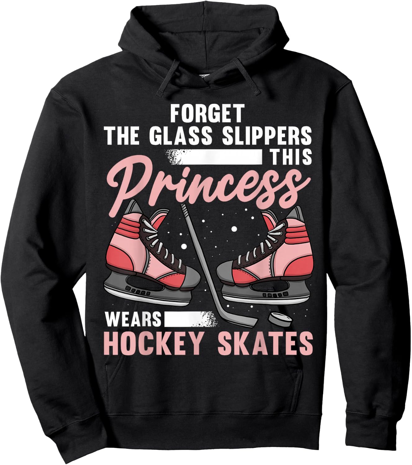 Funny Ice Hockey Art Girls Ice Hockey Player Lover Hoodie - Hoodie | Black