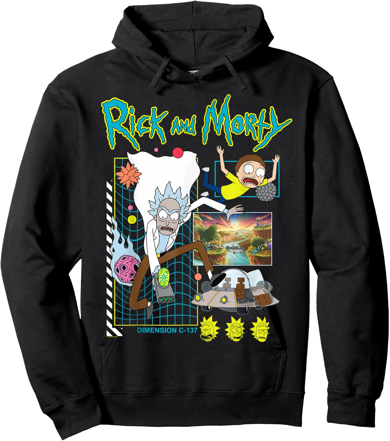 Rick and Morty Scene Adult Cartoon Fashion Hoodie - Hoodie | Black