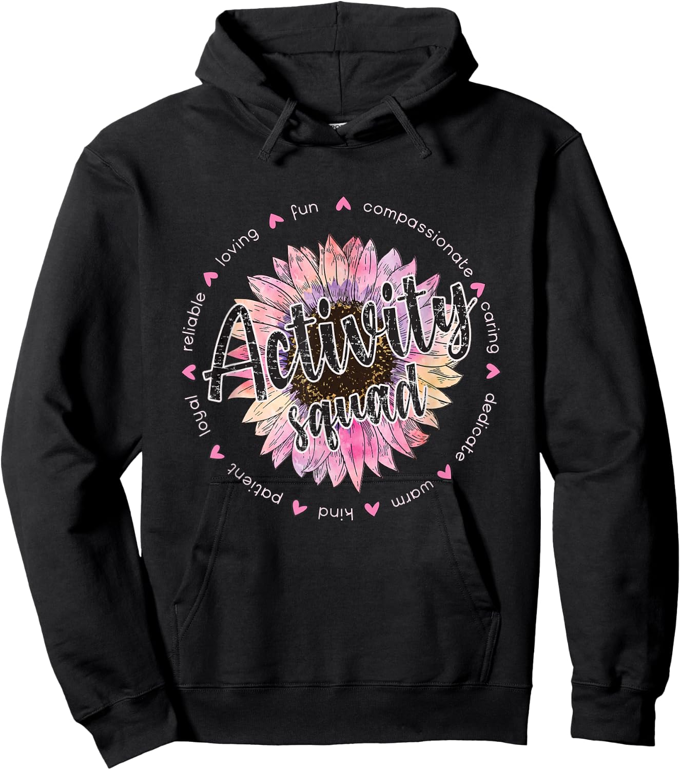 Activity Director Appreciation Activity Coordinator Flower Hoodie - Hoodie | Black