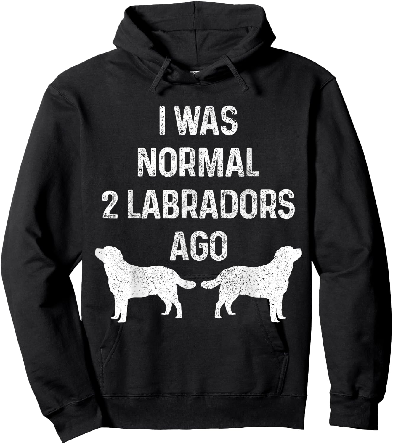 I Was Normal Two Labradors Ago Funny Lab Dog Owner Hoodie - Hoodie | Black