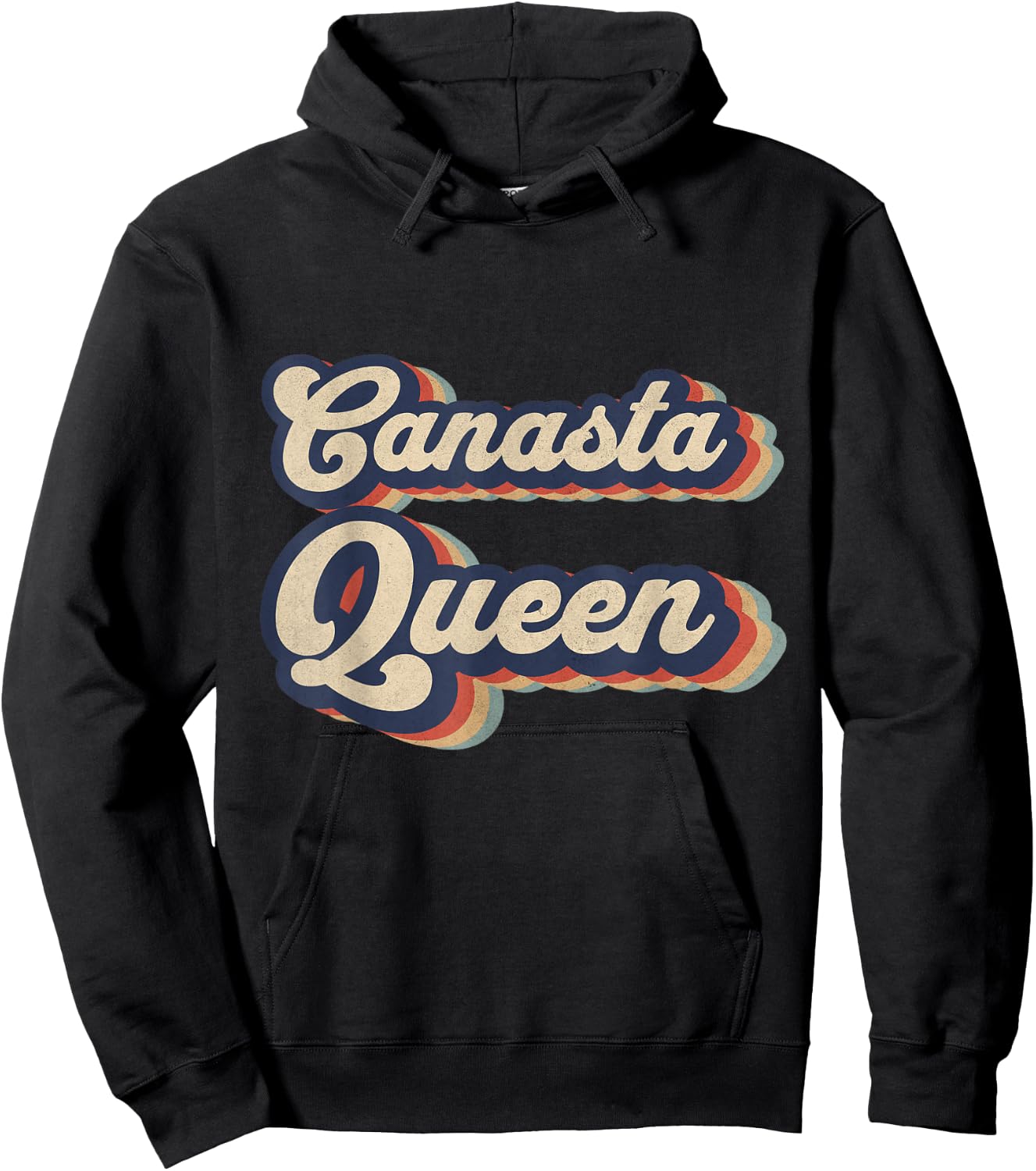 Funny Canasta Card Games Outfits Canasta Queen Vintage Designs Funny Canasta Card Game Hoodie - Hoodie | Black