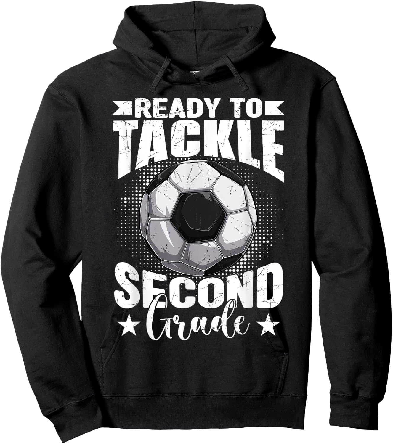 Ready To Tackle Second Grade Soccer Ball Back To School Boys Hoodie - Hoodie | Black