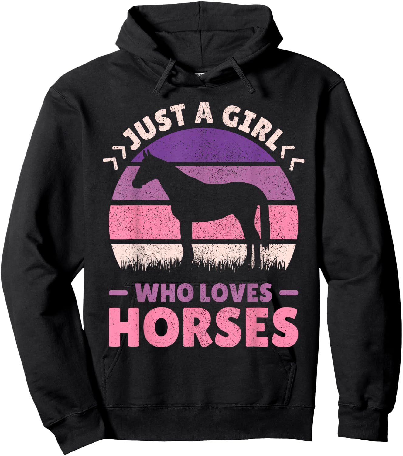 Just A Girl Who Loves Horses Women Horse Stuff Horse Lovers Hoodie - Hoodie | Black