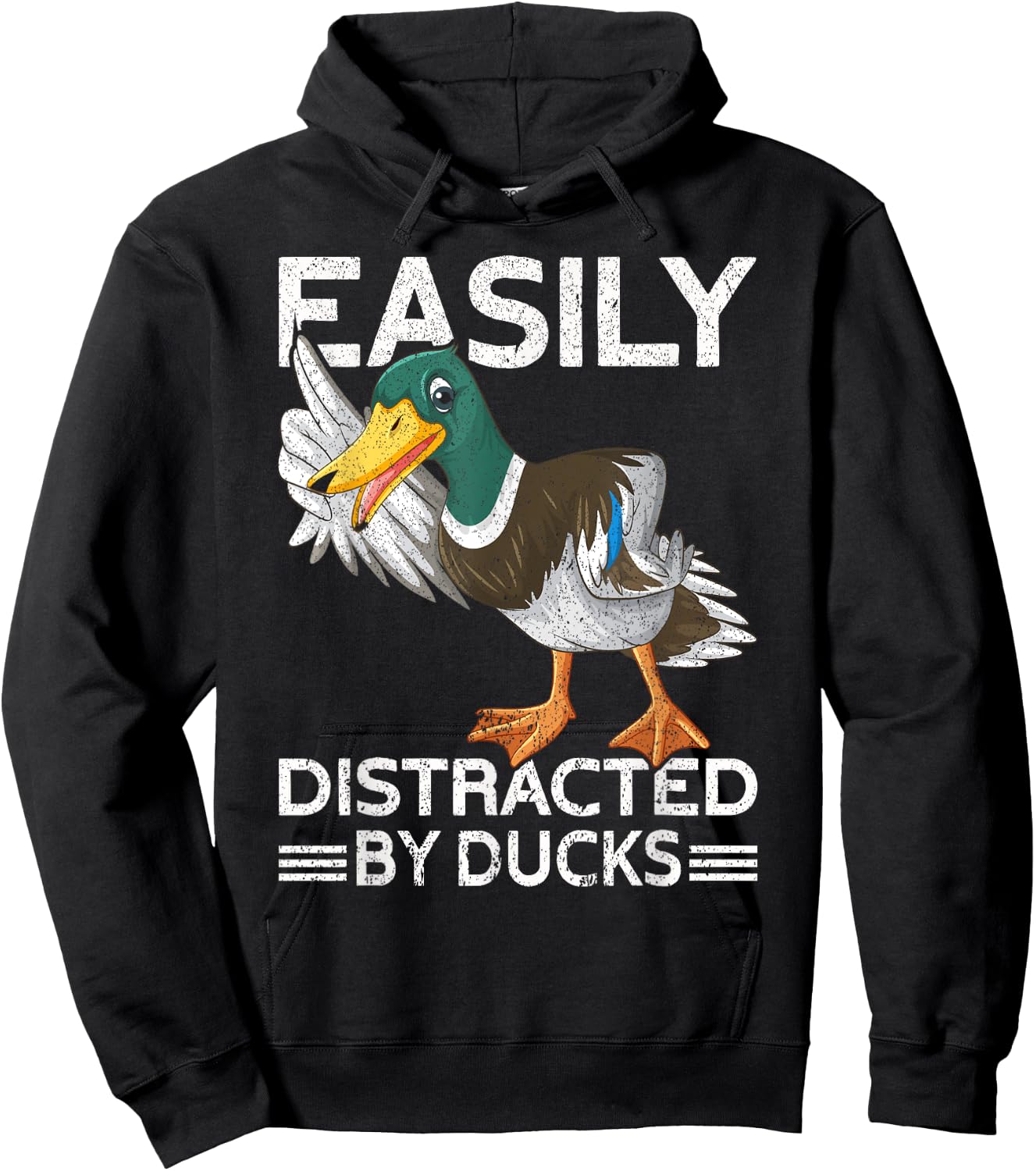 Easily Distracted By Ducks | Farm Lover Funny Duck Farmer Hoodie - Hoodie | Black