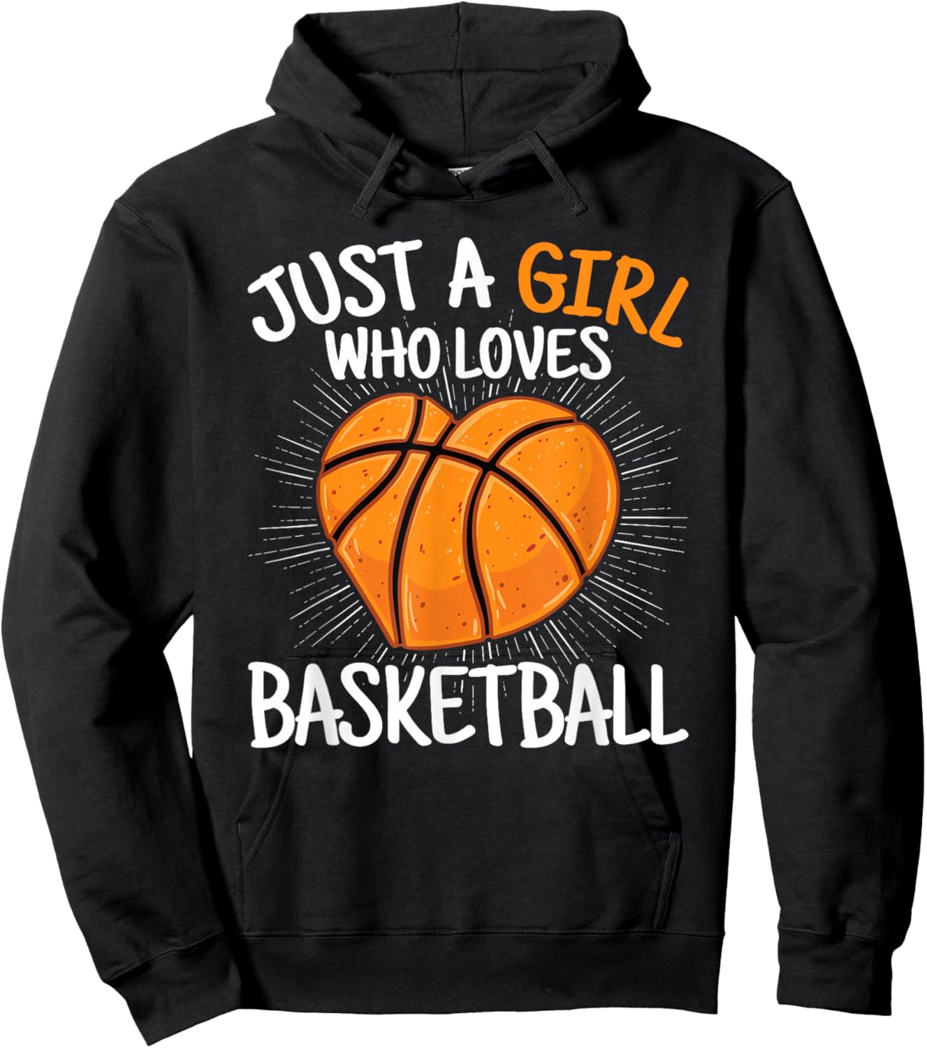 Just A Girl Who Loves Basketball Girls Kids Hoodie - Hoodie | Black