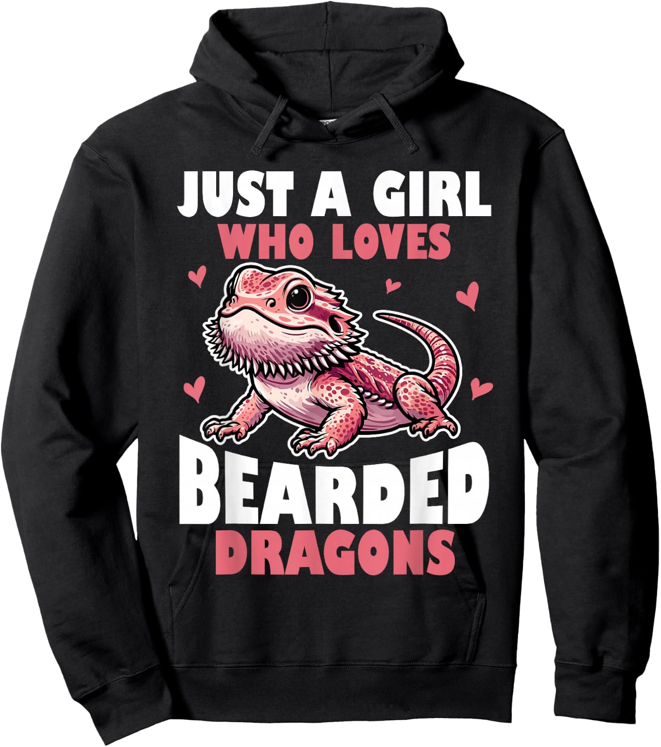 Funny Just a Girl Who Loves Bearded Dragons Reptile Lover Hoodie - Hoodie | Black
