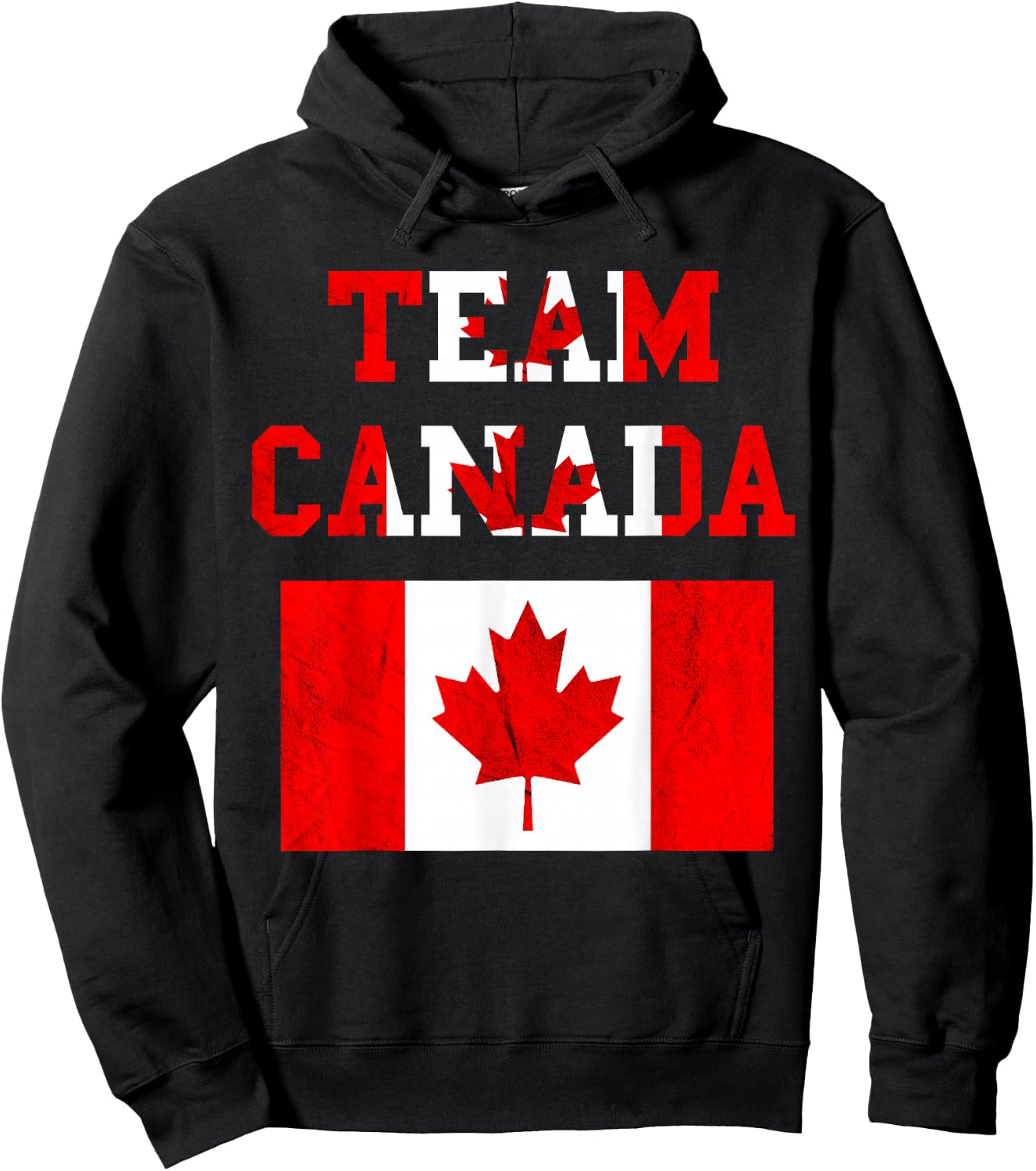 Team Canada Maple Leaf Canadian Soccer Team Canada Flag Hoodie - Hoodie | Black