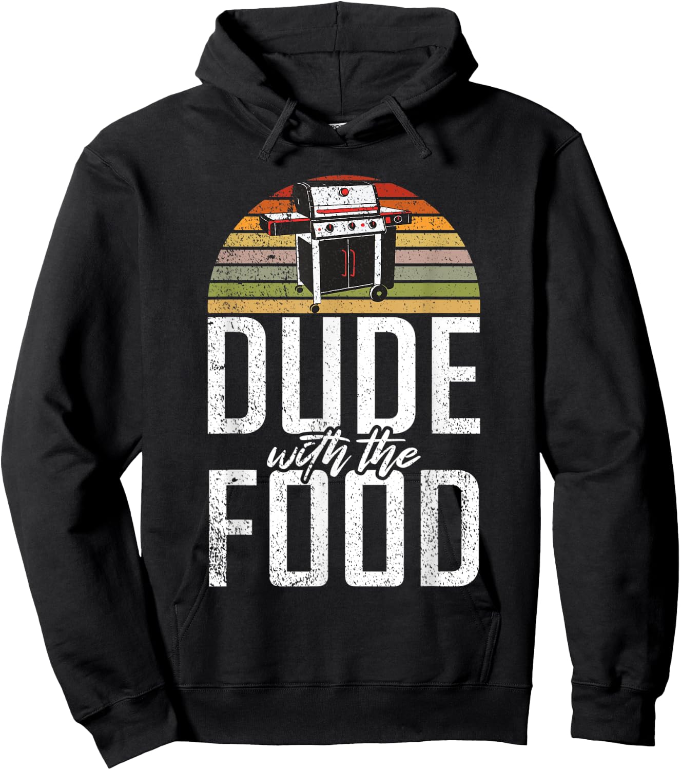 Dude with the Food Grill Barbecue Grilling Hoodie - Hoodie | Black