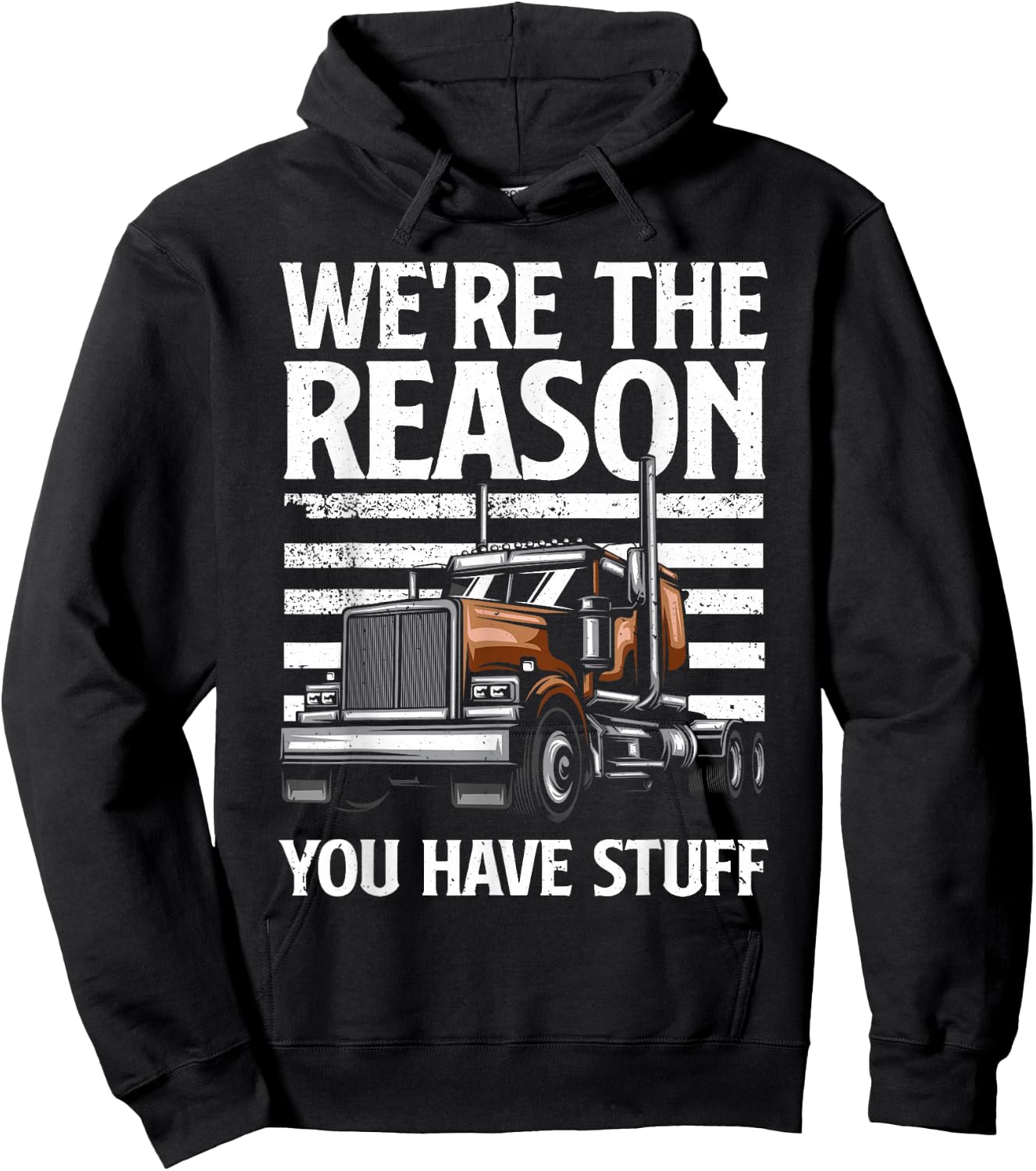 Funny Trucker Design Women Semi Truck Driver Lover Hoodie - Hoodie | Black