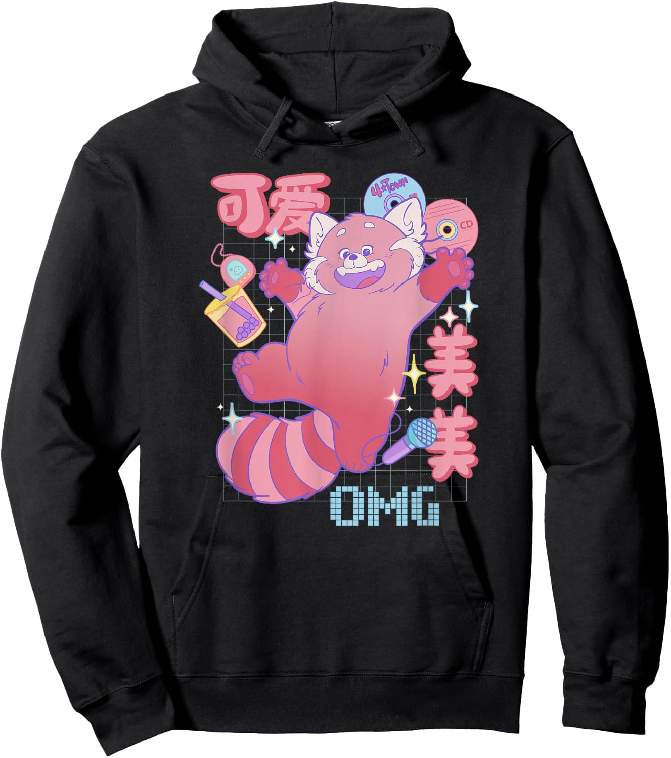 Disney Pixar Turning Red Mei OMG Kanji Hoodie - Hoodie | Black