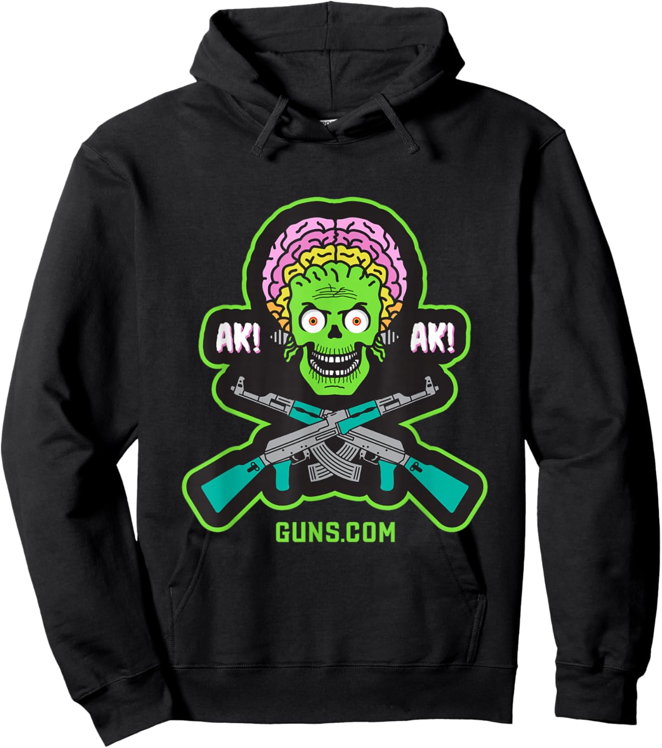 Guns.com AK-47 Alien - Women's Classic Fit Black Short Sleeve - Small Hoodie - Hoodie | Black