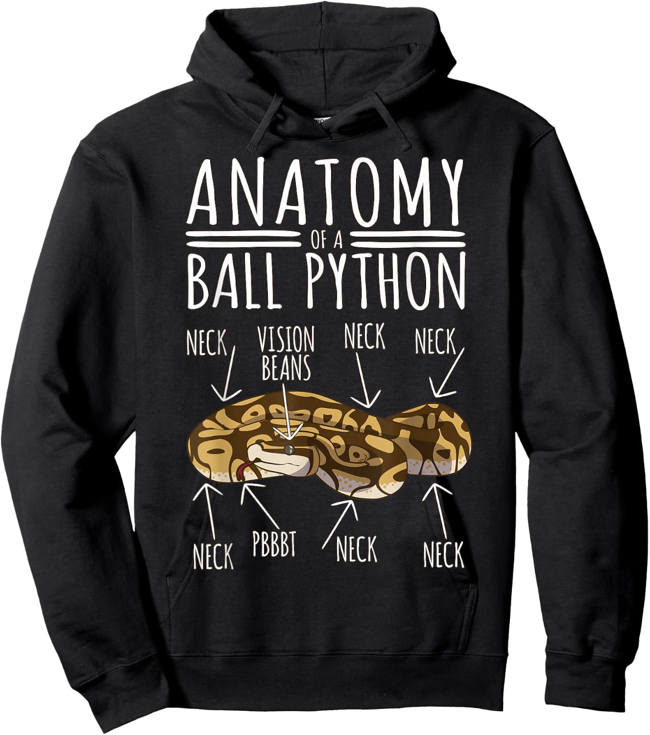 Python Snake Owner - Anatomy Of A Ball Python Hoodie - Hoodie | Black