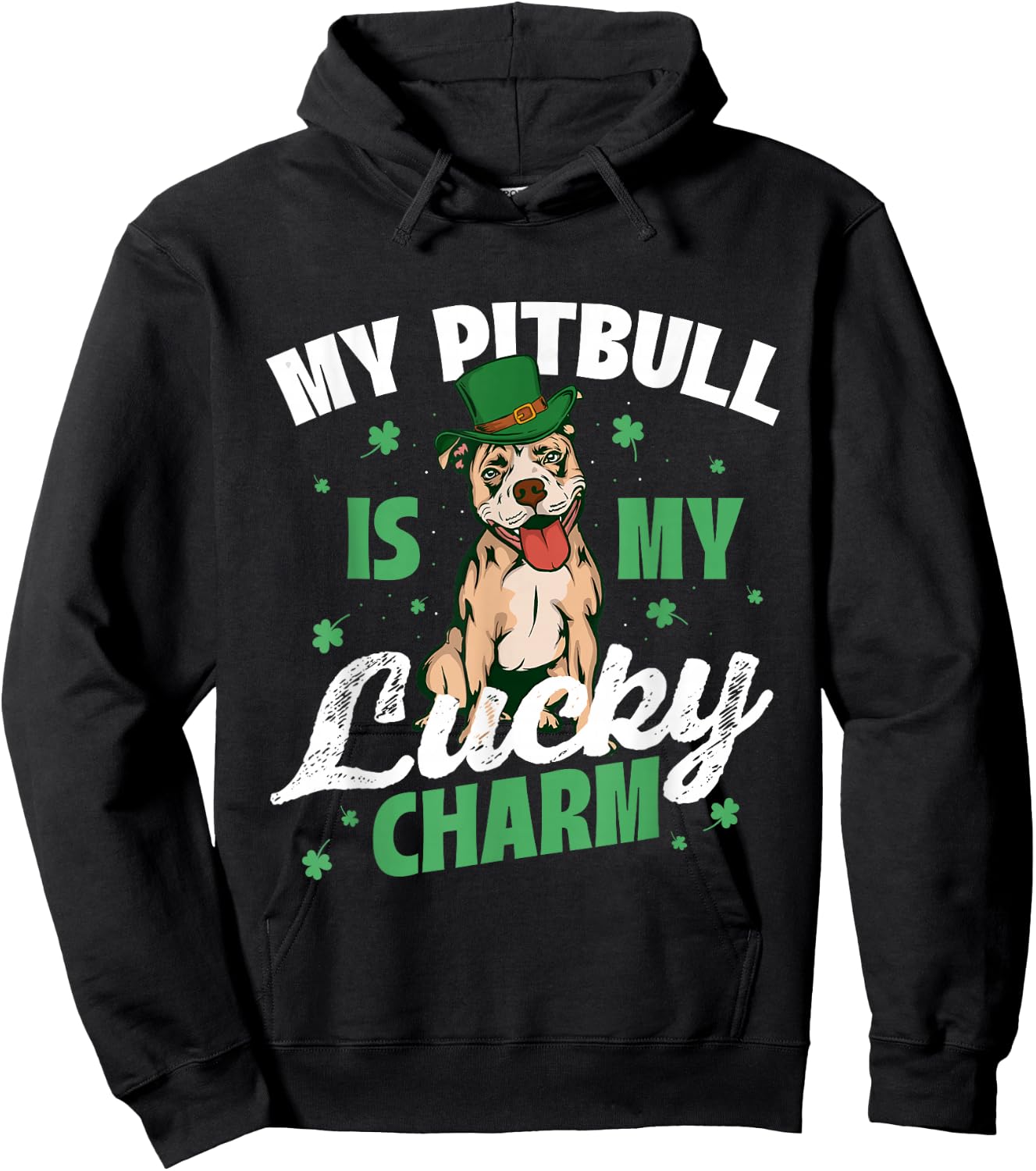 My Pitbull Is My Lucky Charm - Pittie Lover Dog Owner Hoodie - Hoodie | Black