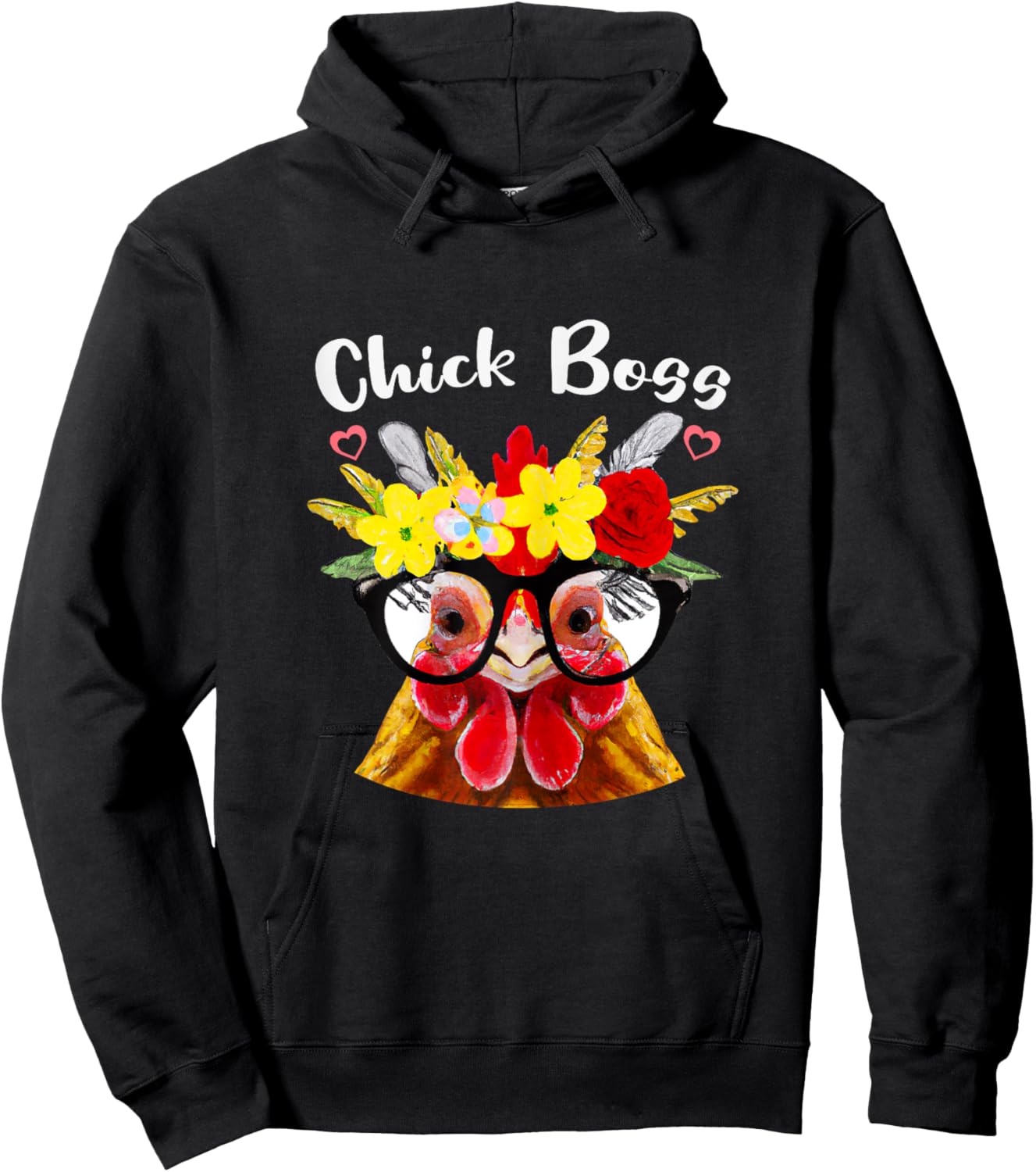 Chicken Boss or Chick Boss a Funny Chicken who Raise Chicken Hoodie - Hoodie | Black