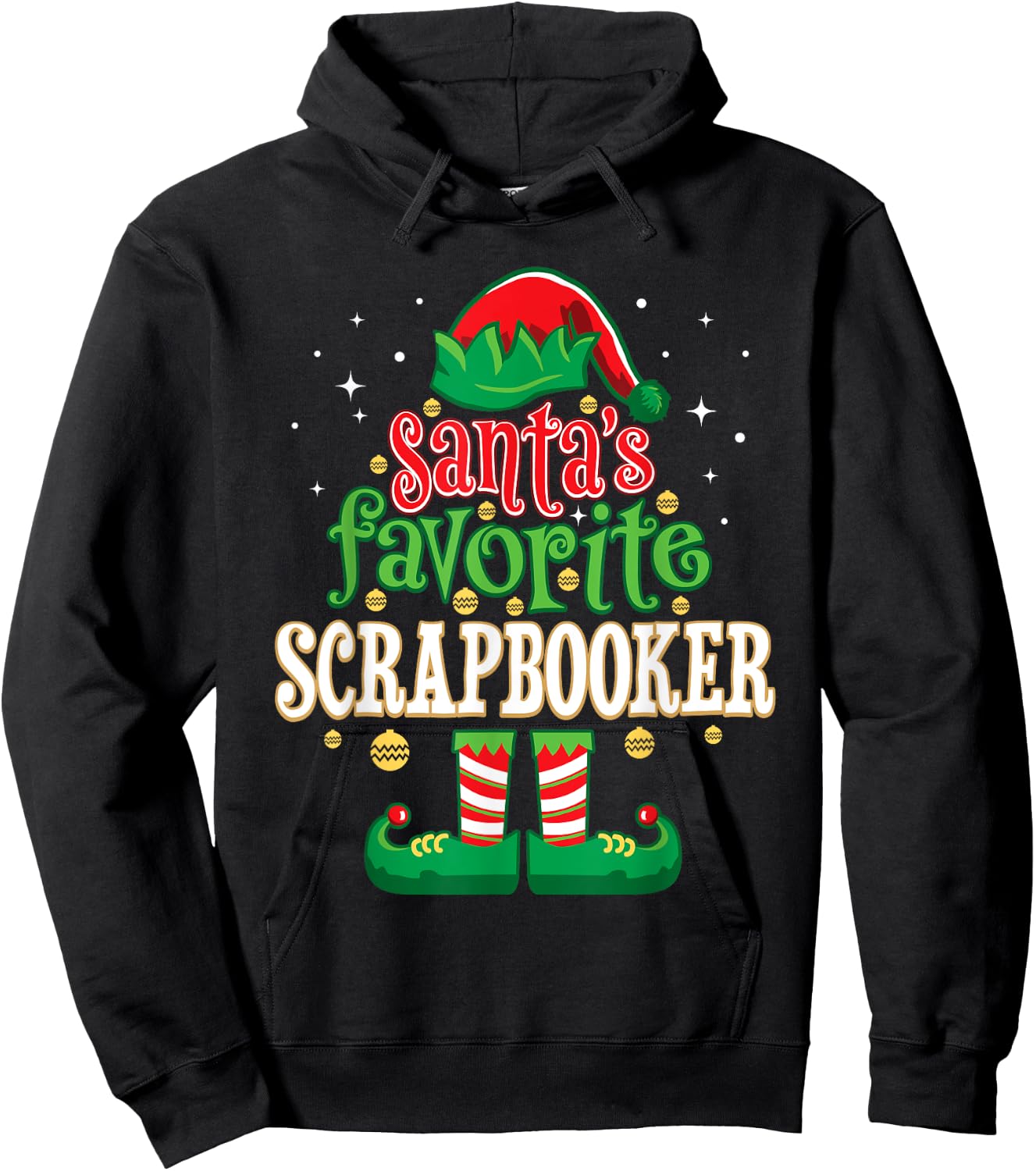 Santa's Favorite Scrapbooker Christmas Matching Scrapbooking Hoodie - Hoodie | Black