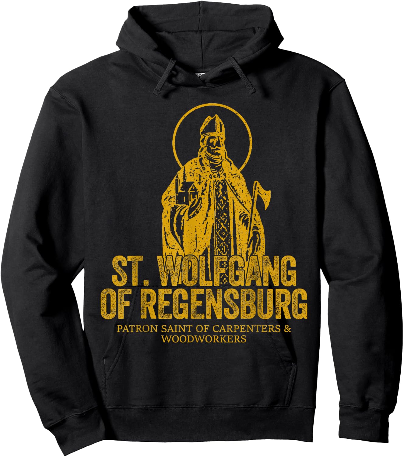 Catholicism Gold St. Wolfgang Of Regensburg Christian Saint Hoodie - Hoodie | Black